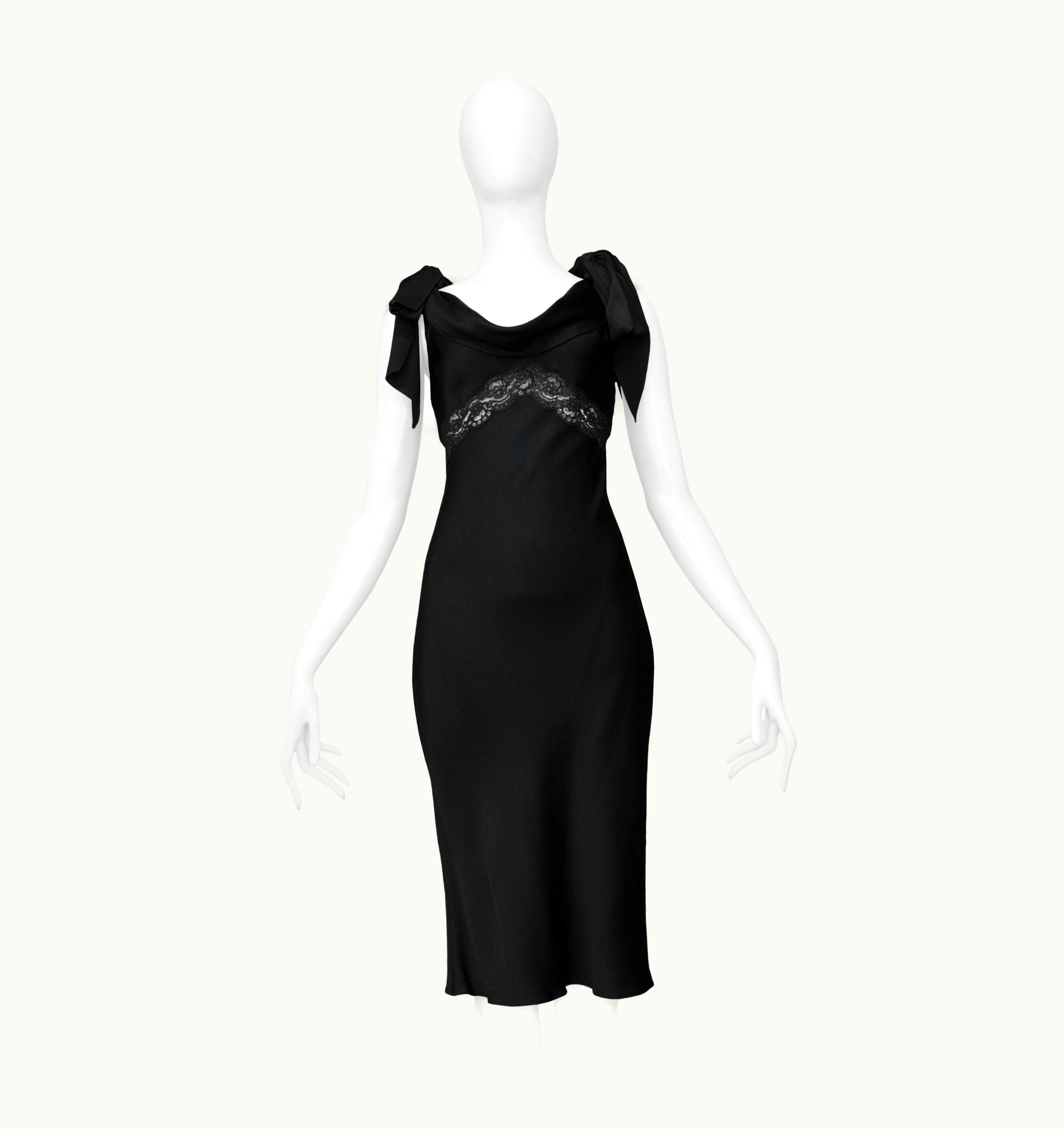Dior Dior By John Galliano Black Cocktail Dress With Bows