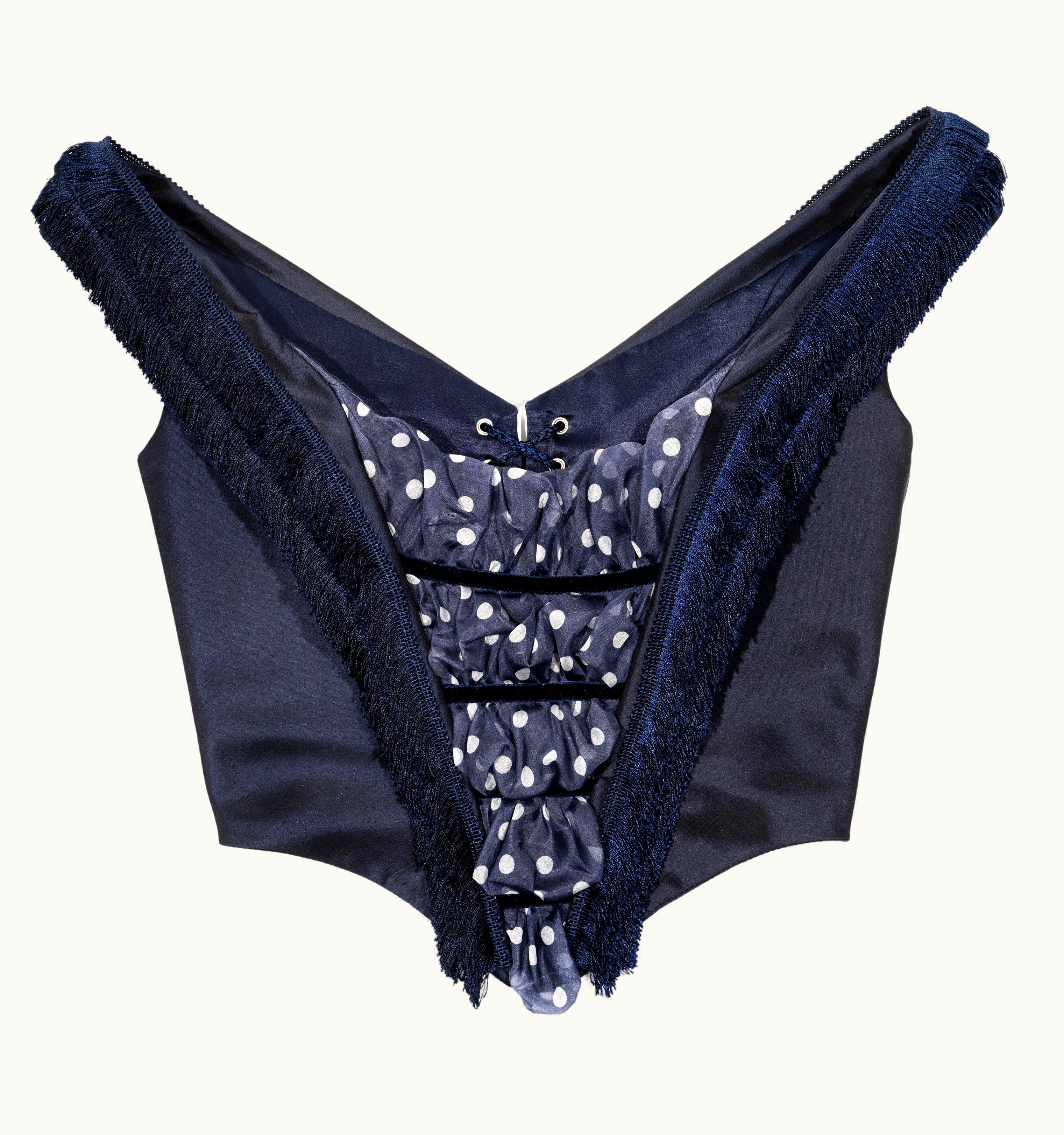 Dior Christian Dior By John Galliano Blue Silk Corset, AW 2001