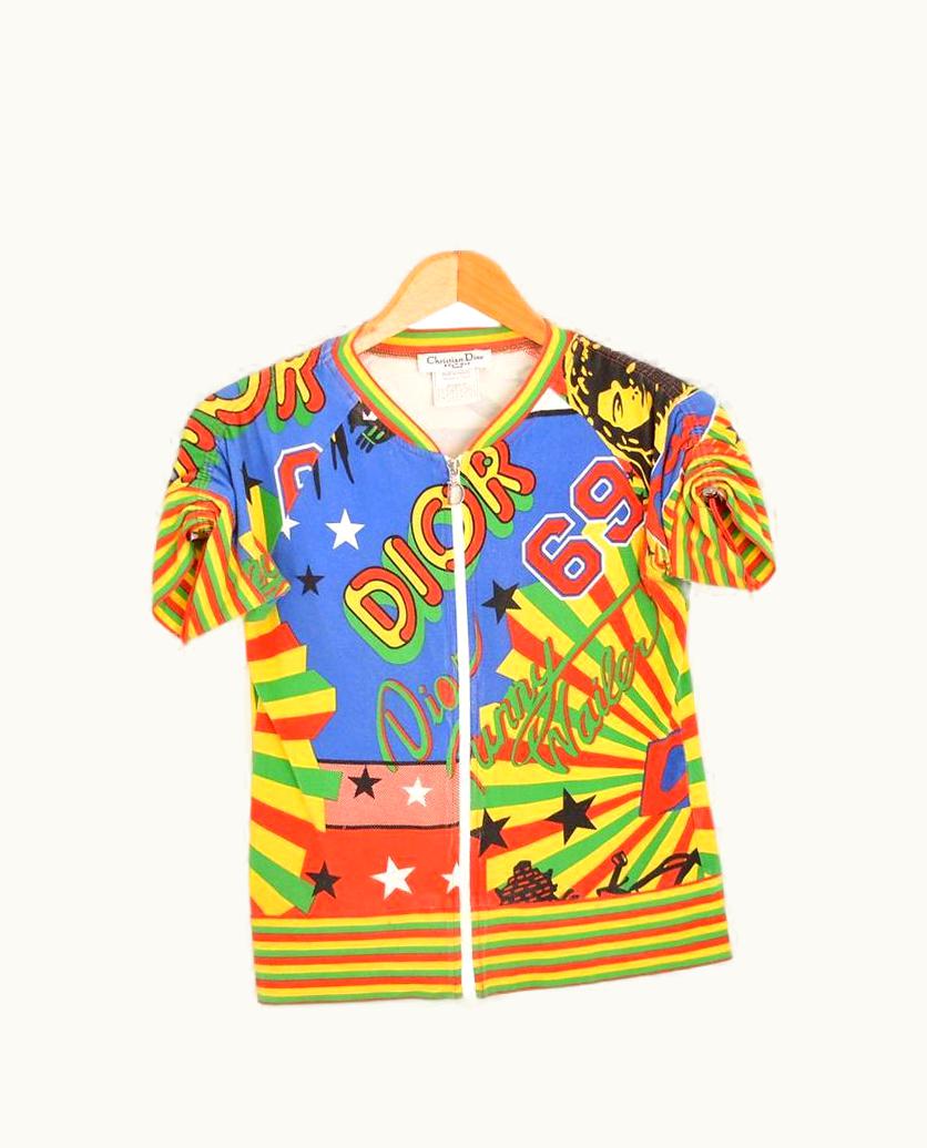 Dior Y2k Christian Dior S/S/2003 'Rasta Mania' Zip Top T Shirt