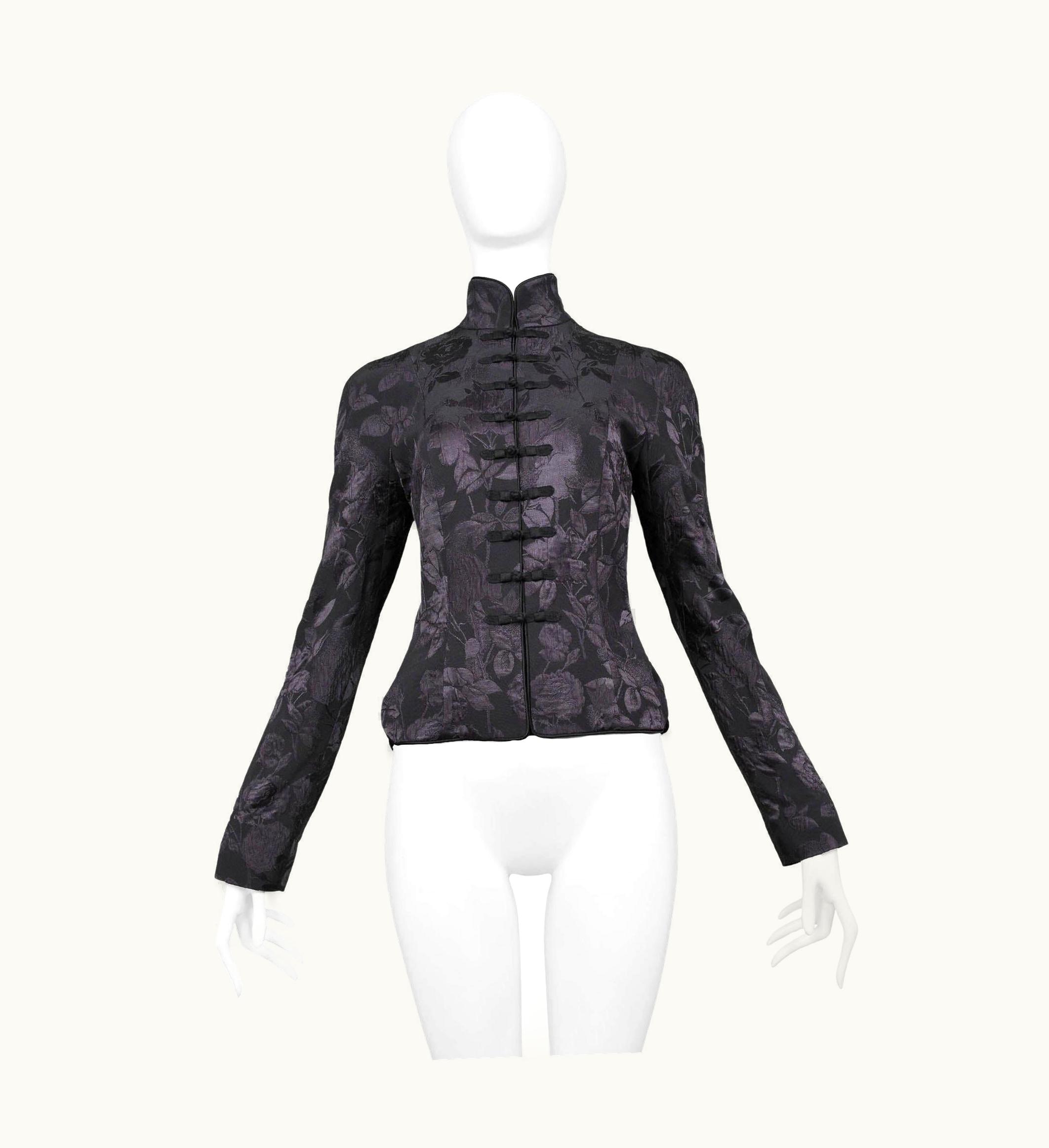 Dior Christian Dior By John Galliano Dark Purple Cheongsam Evening Jacket