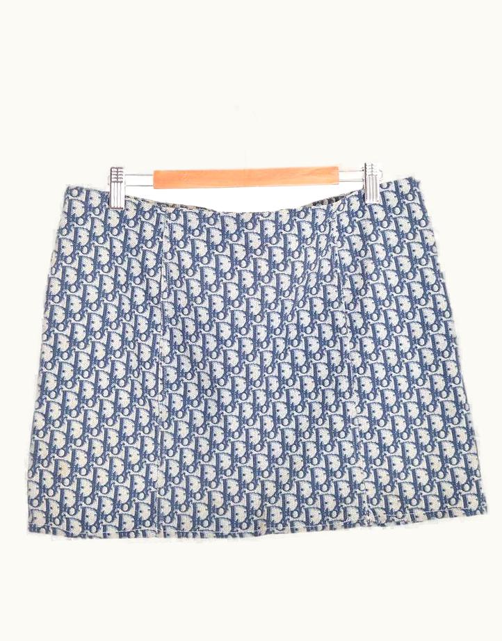 Dior Y2k Christian Dior By John Galliano Blue Trotter Mid Rise Mini Skirt