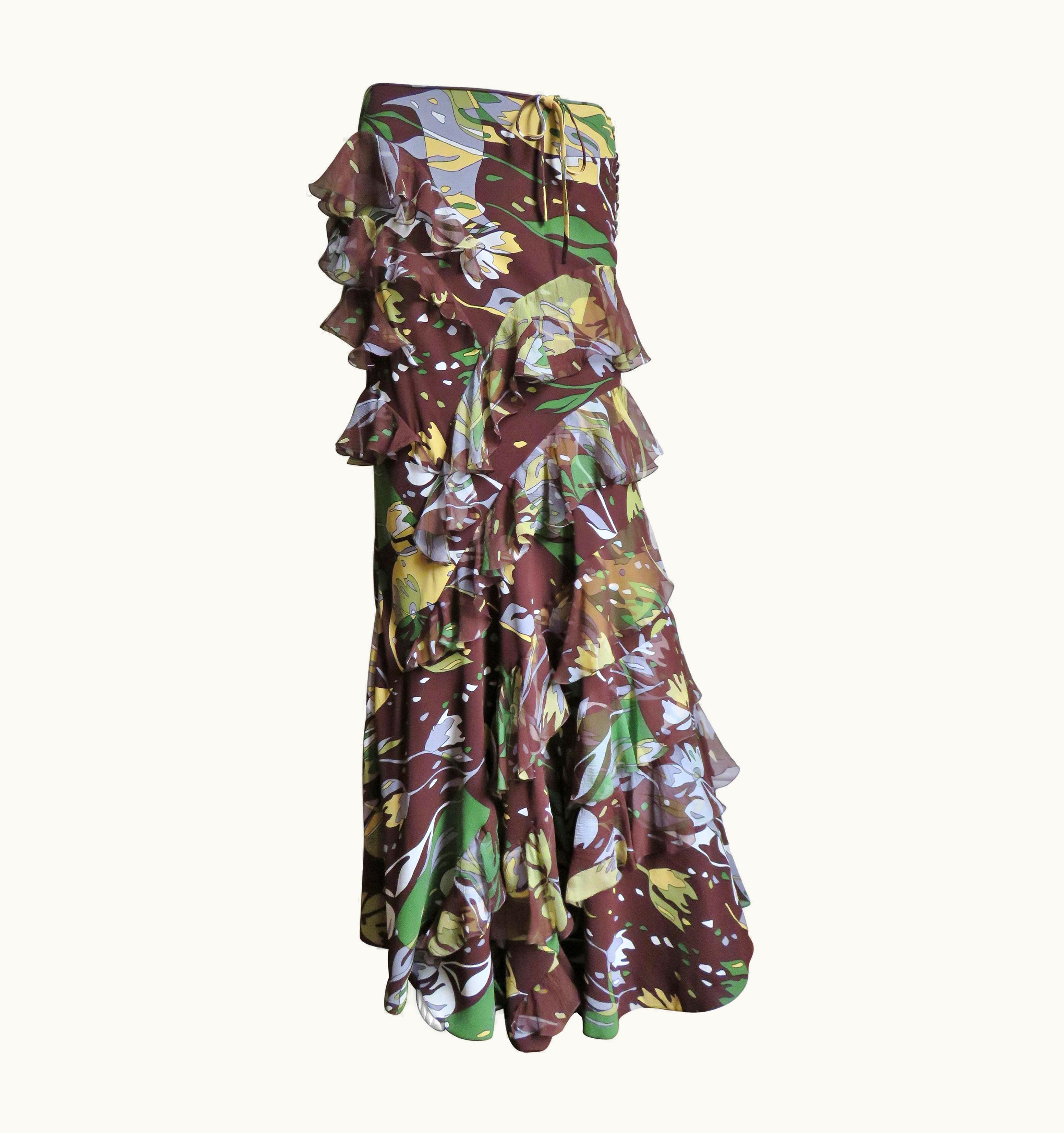 Dior John Galliano For Christian Dior Silk Maxi Skirt