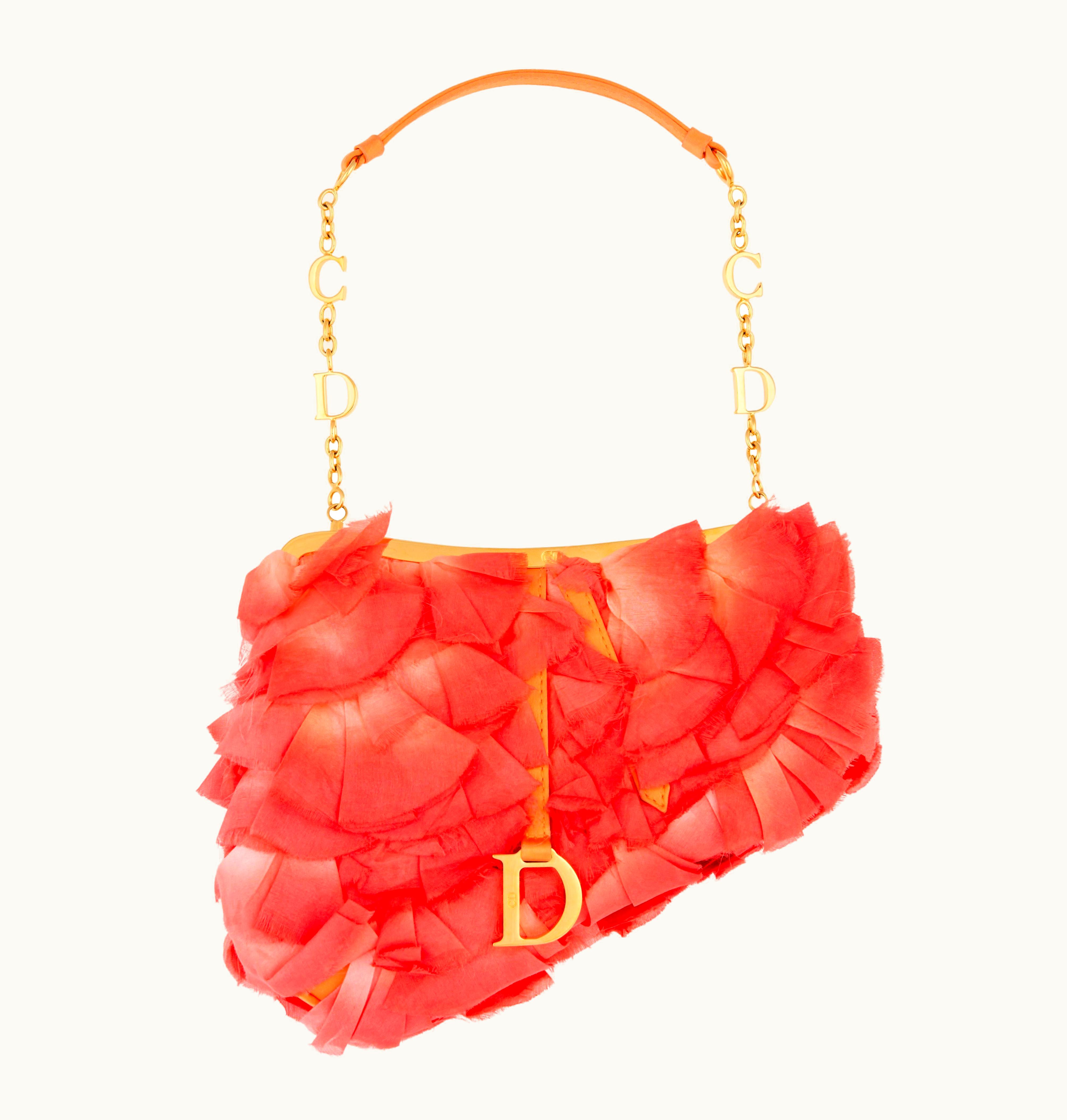 Dior Christian Dior Limited Edition Floral Applique Saddle Bag