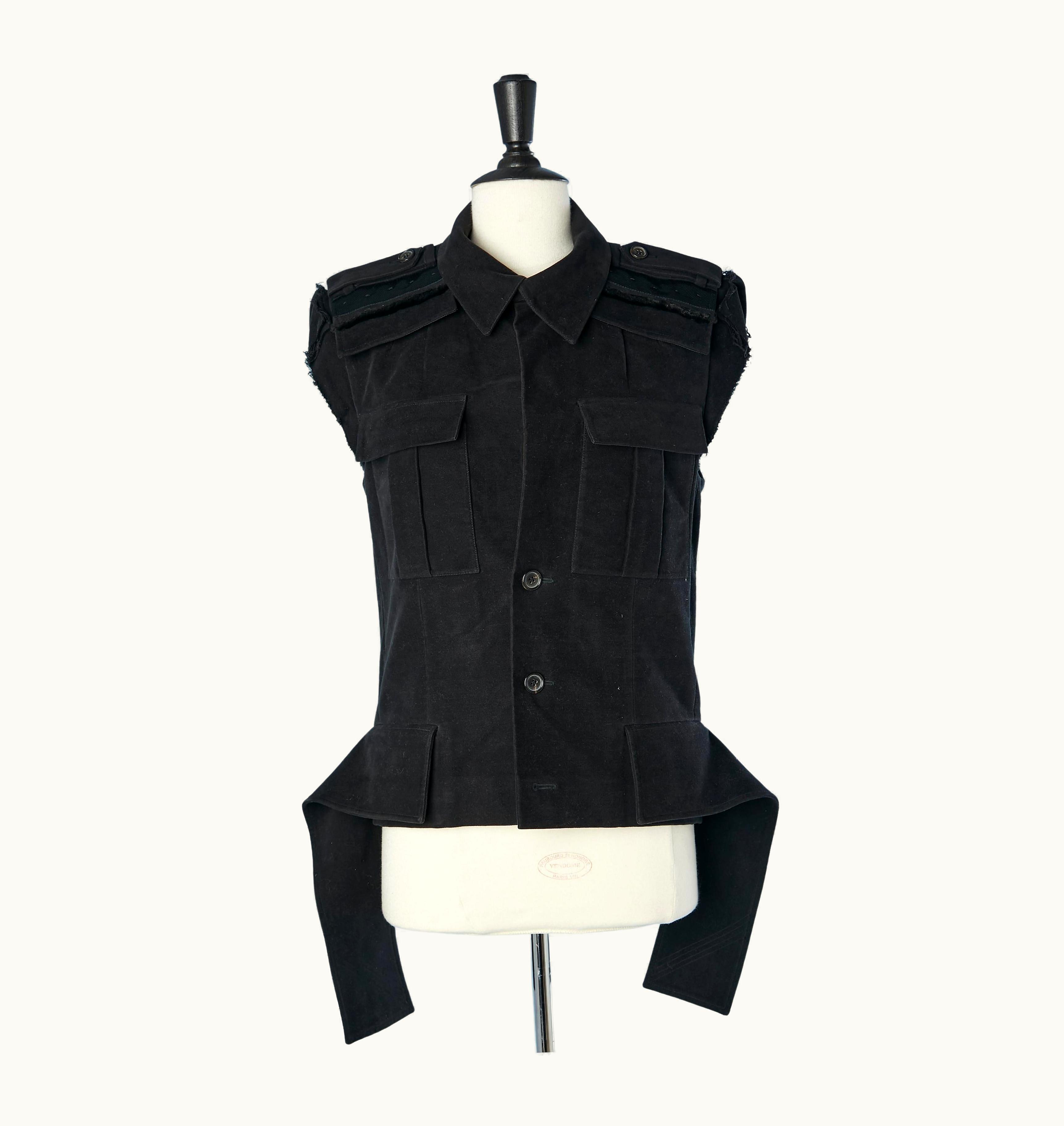 Dior Black Cotton Sleeveless Jacket Dior Homme Par Hedi Slimane