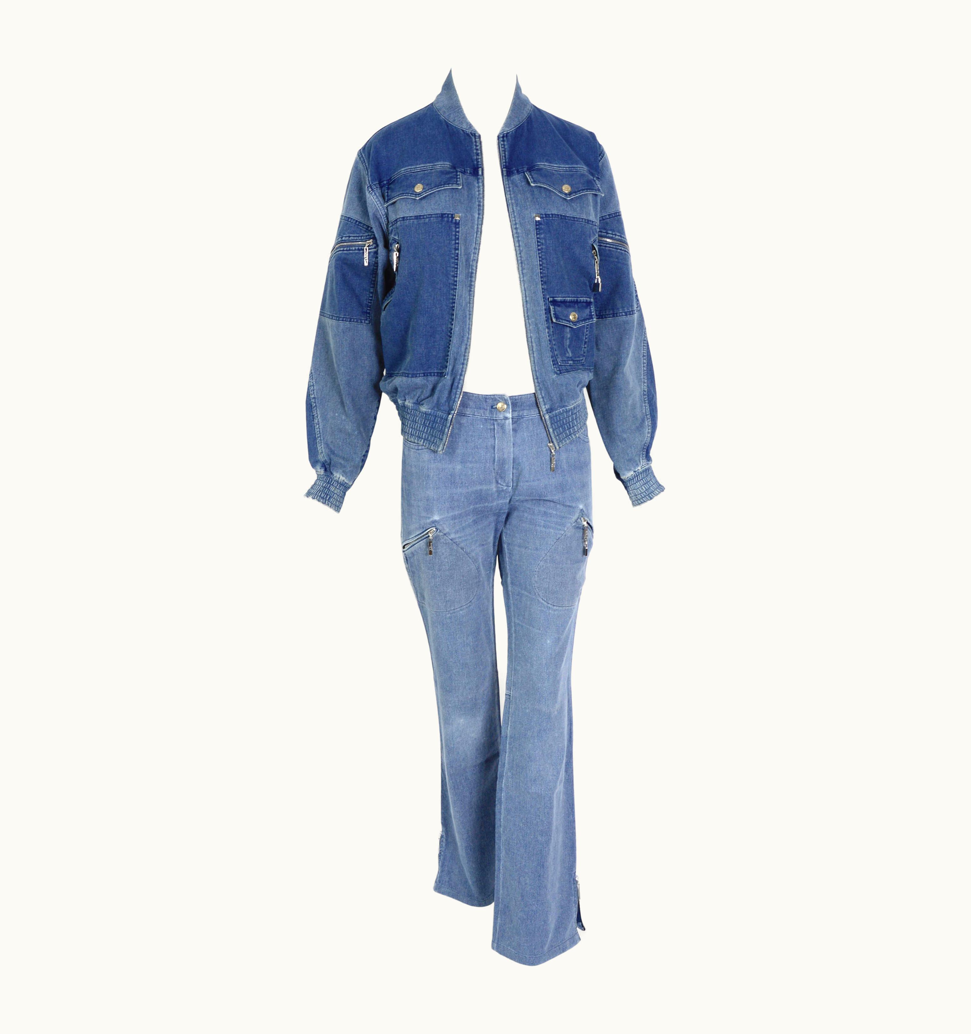 Dior Christian Dior Vintage 2004 Cotton Corduroy Denim Bleu Jacket And Pants Set