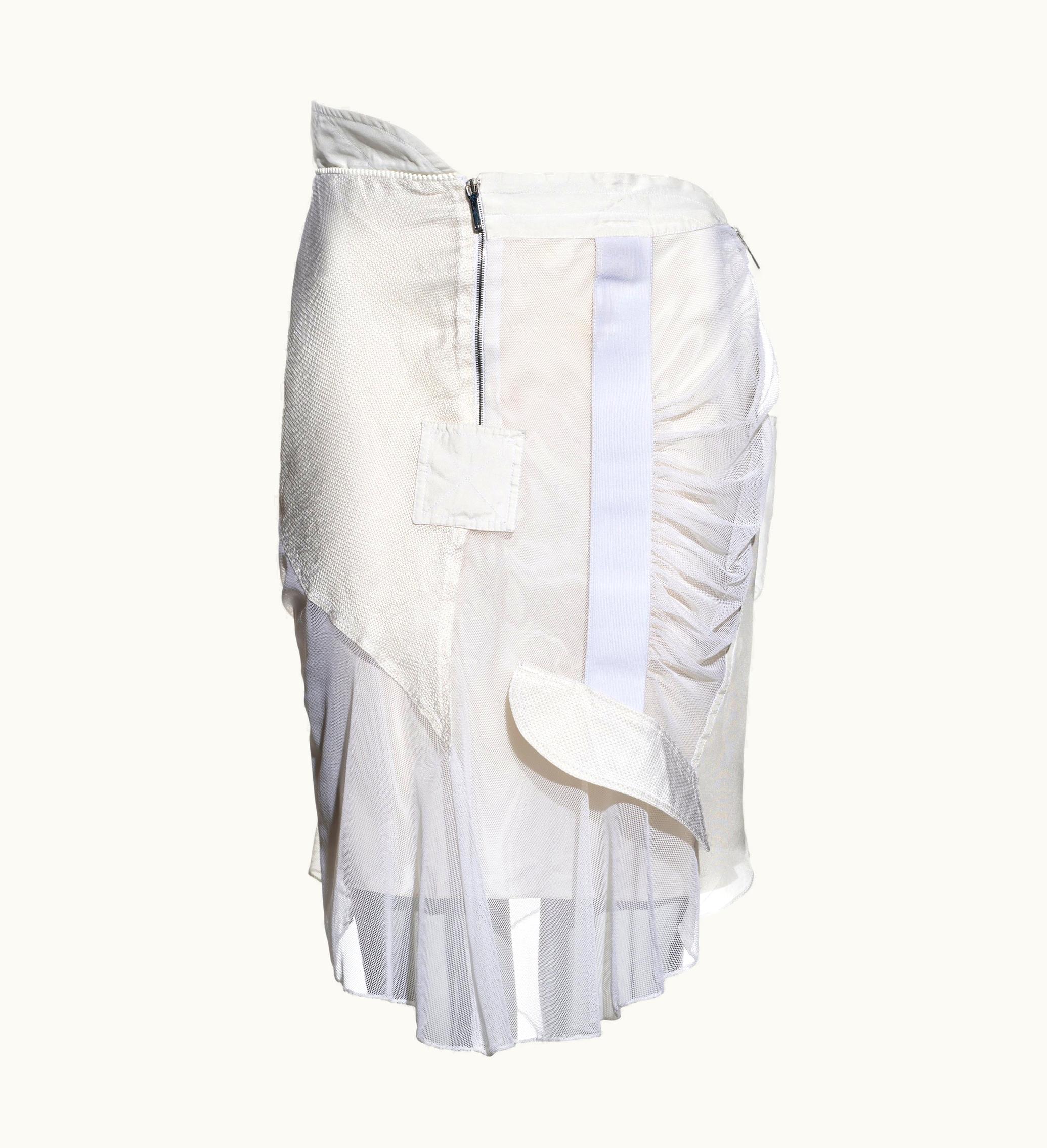 Dior Christian Dior By John Galliano White Mesh And Silk Deconstructed Skirt, ' 2002