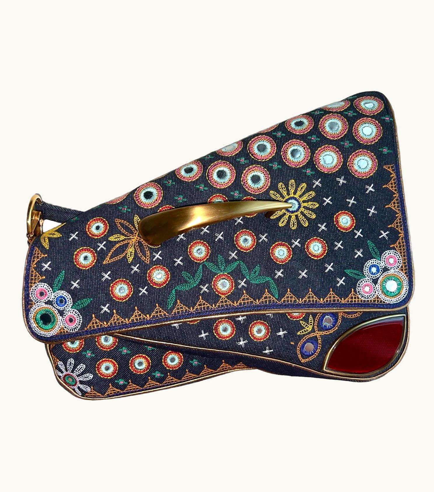 Dior Unworn Christian Dior By John Galliano 2001 Chris 1947 Cadillac Denim Saddle Bag