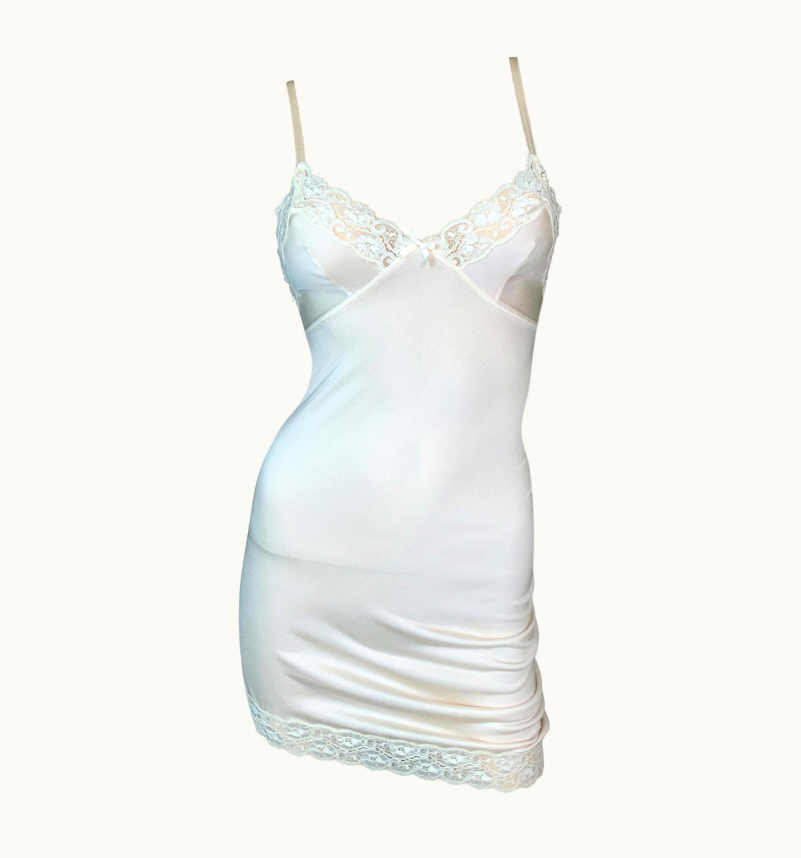 Dior S/S 2005 Christian Dior By John Galliano Runway Ivory Ruched Slip Mini Dress