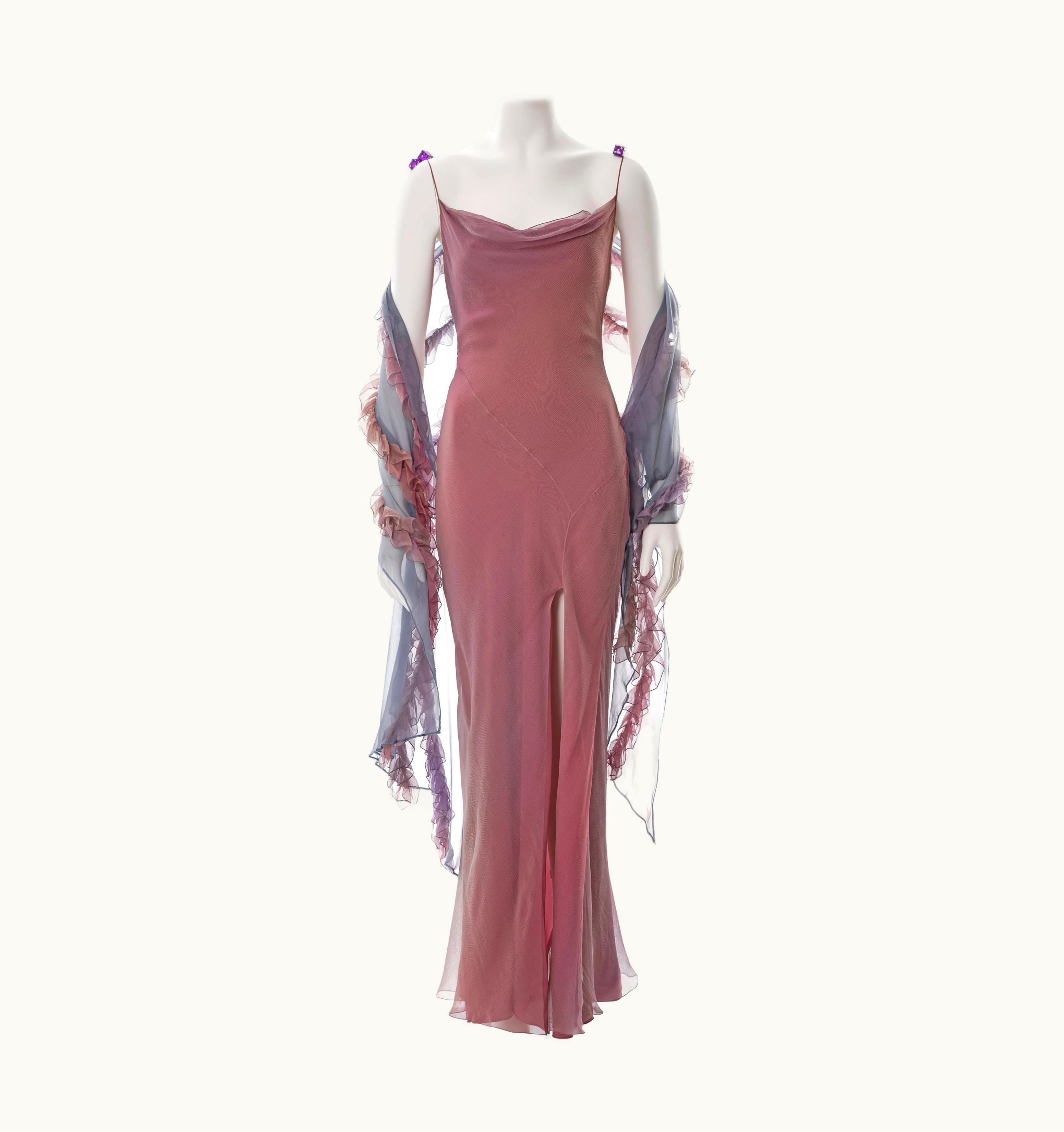 Dior Christian Dior By John Galliano Bias Cut Silk Evening Dress With Shawl, AW 2004