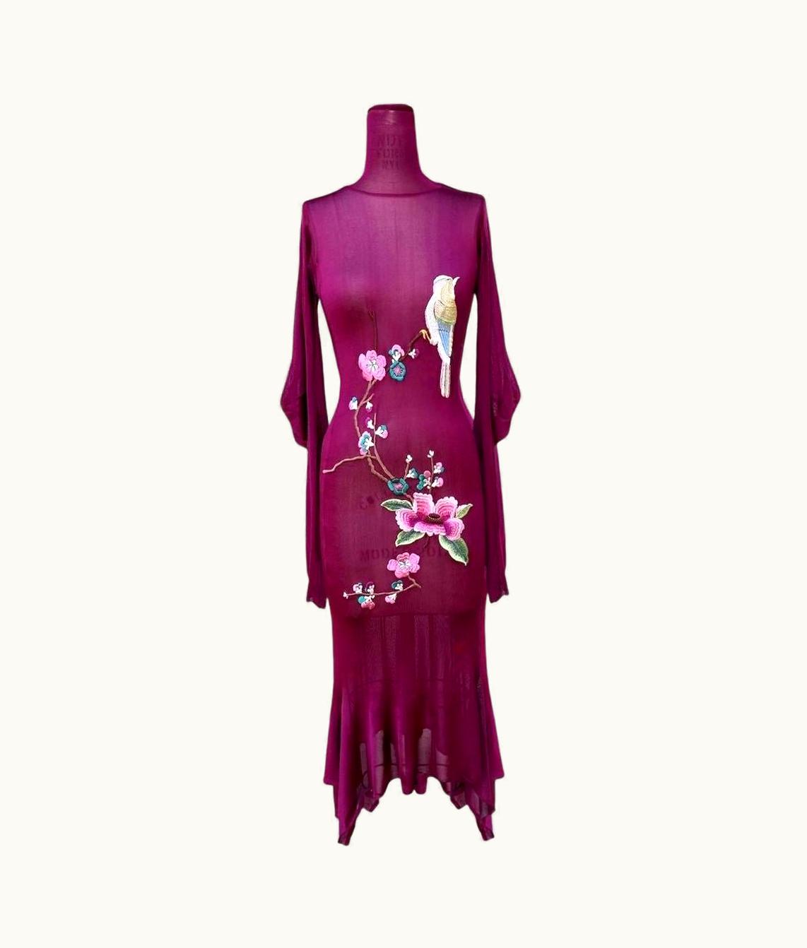Dior Christian Dior/John Galliano - Embroidered Cherry Blossom Dress AW