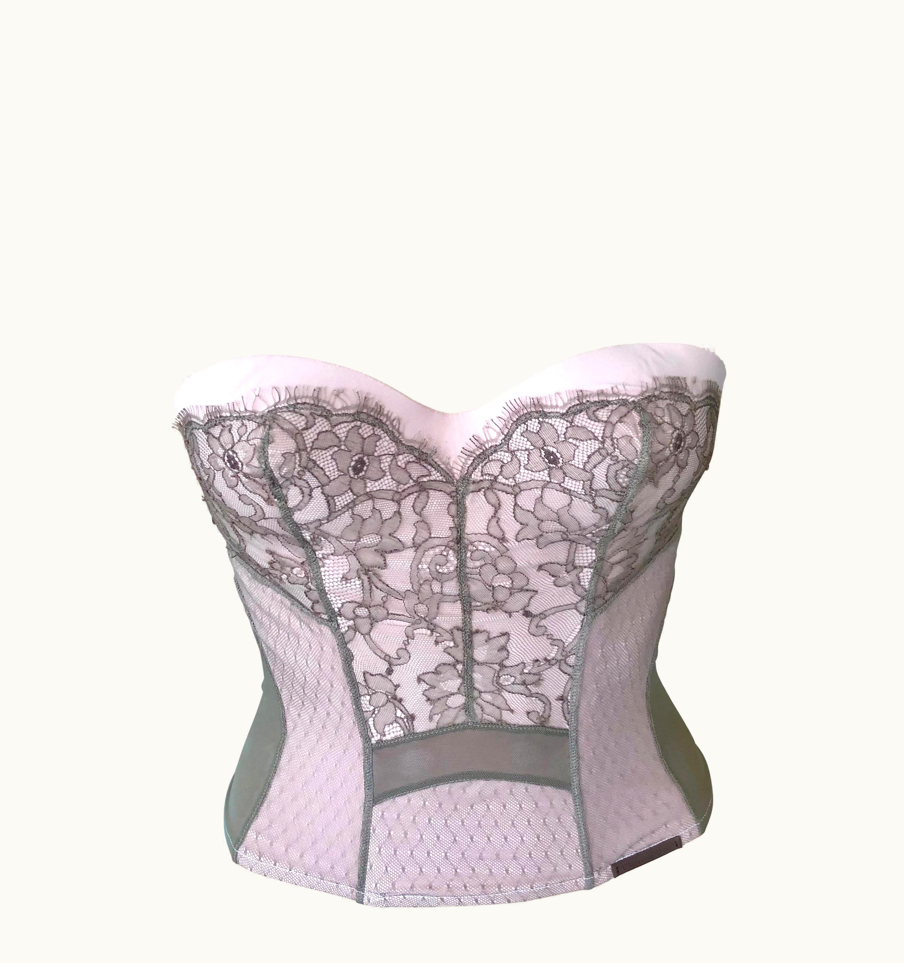 Dior Christian Dior By John Galliano S/S 2006 Unworn Bustier Lace Corset Crop Top