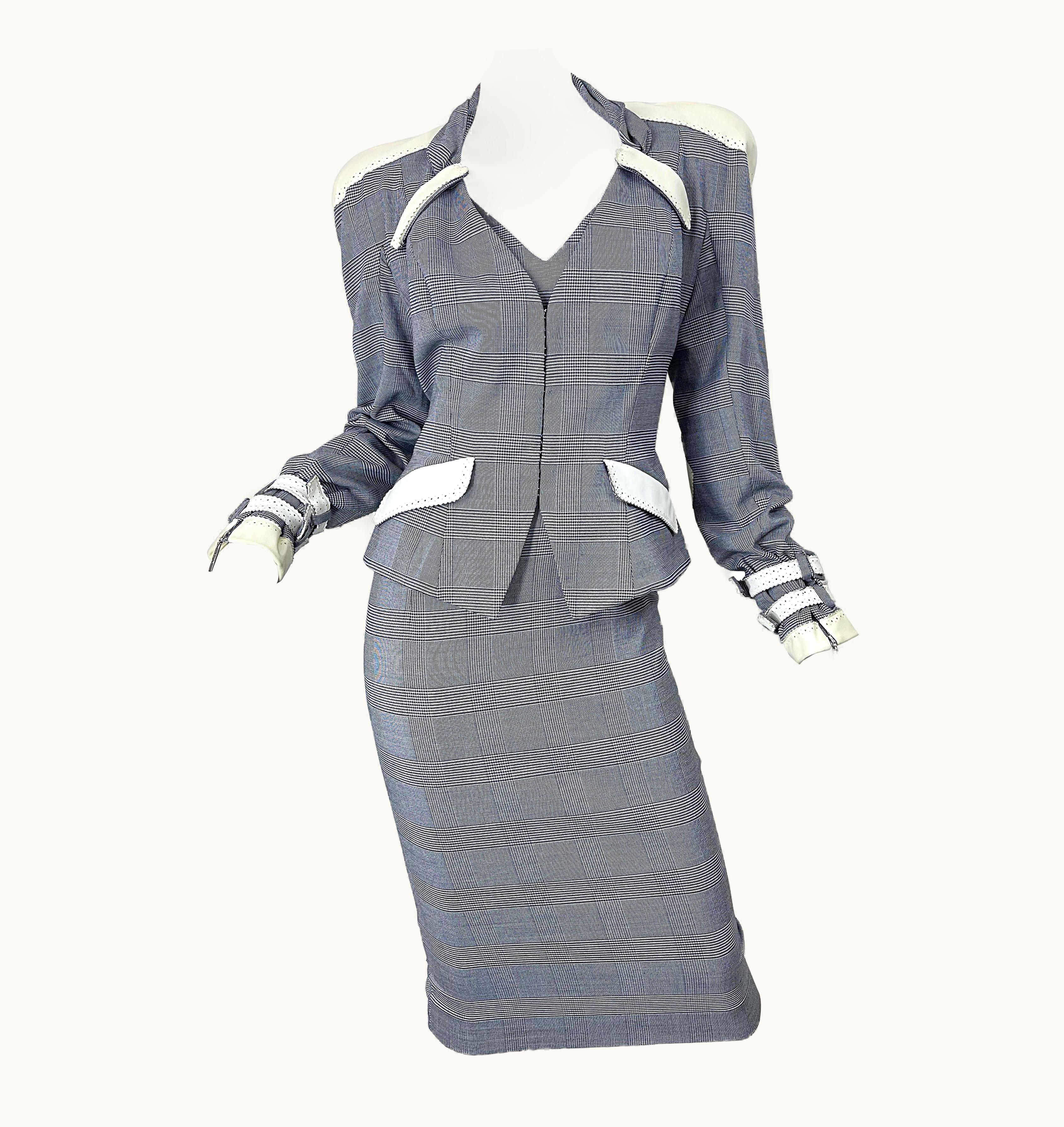 Dior Christian Dior John Galliano Spring 2004 Runway Black White Dress Jacket