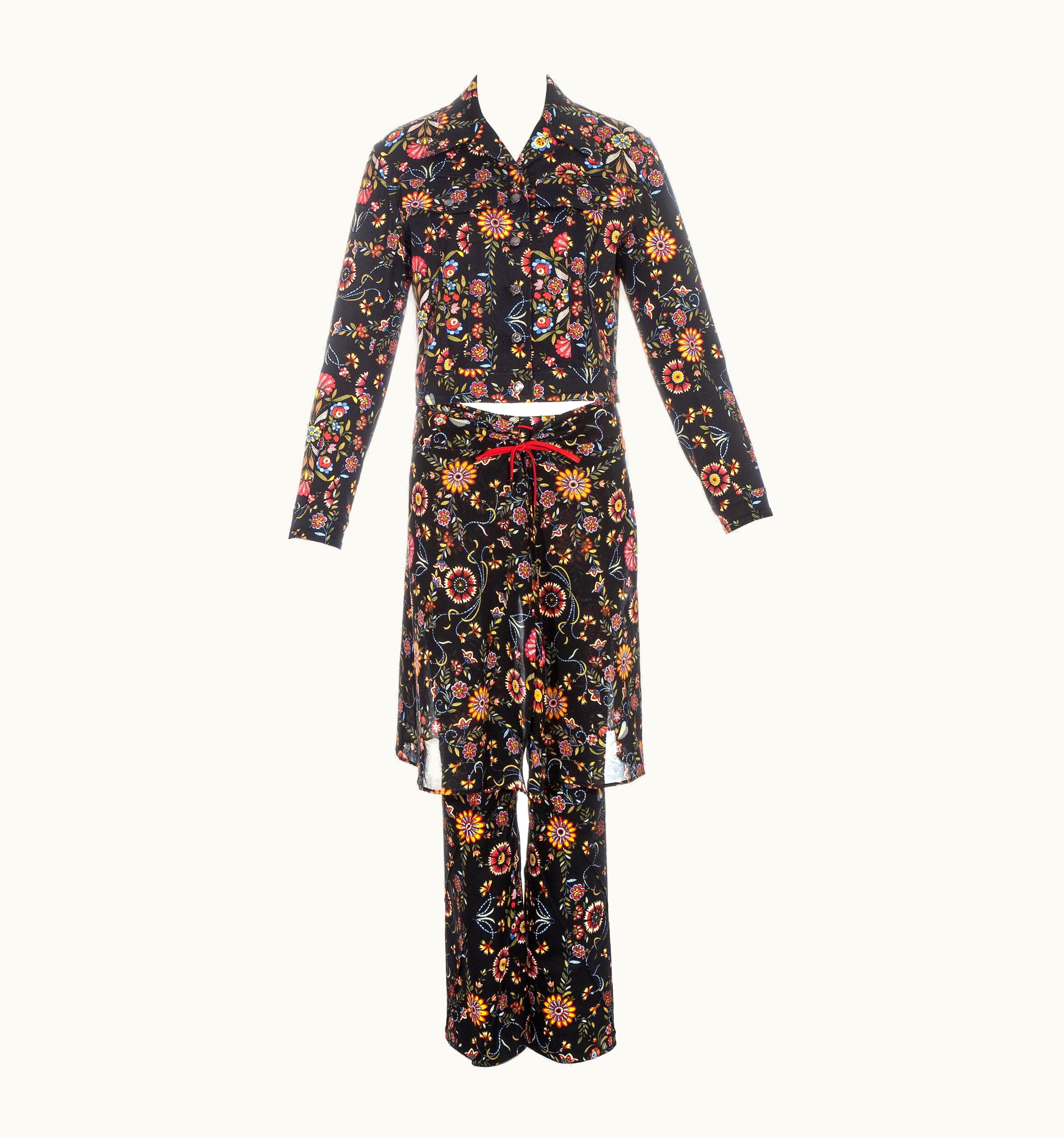 Dior Christian Dior By John Galliano Floral Print Three Piece Pant Suit, AW 2002