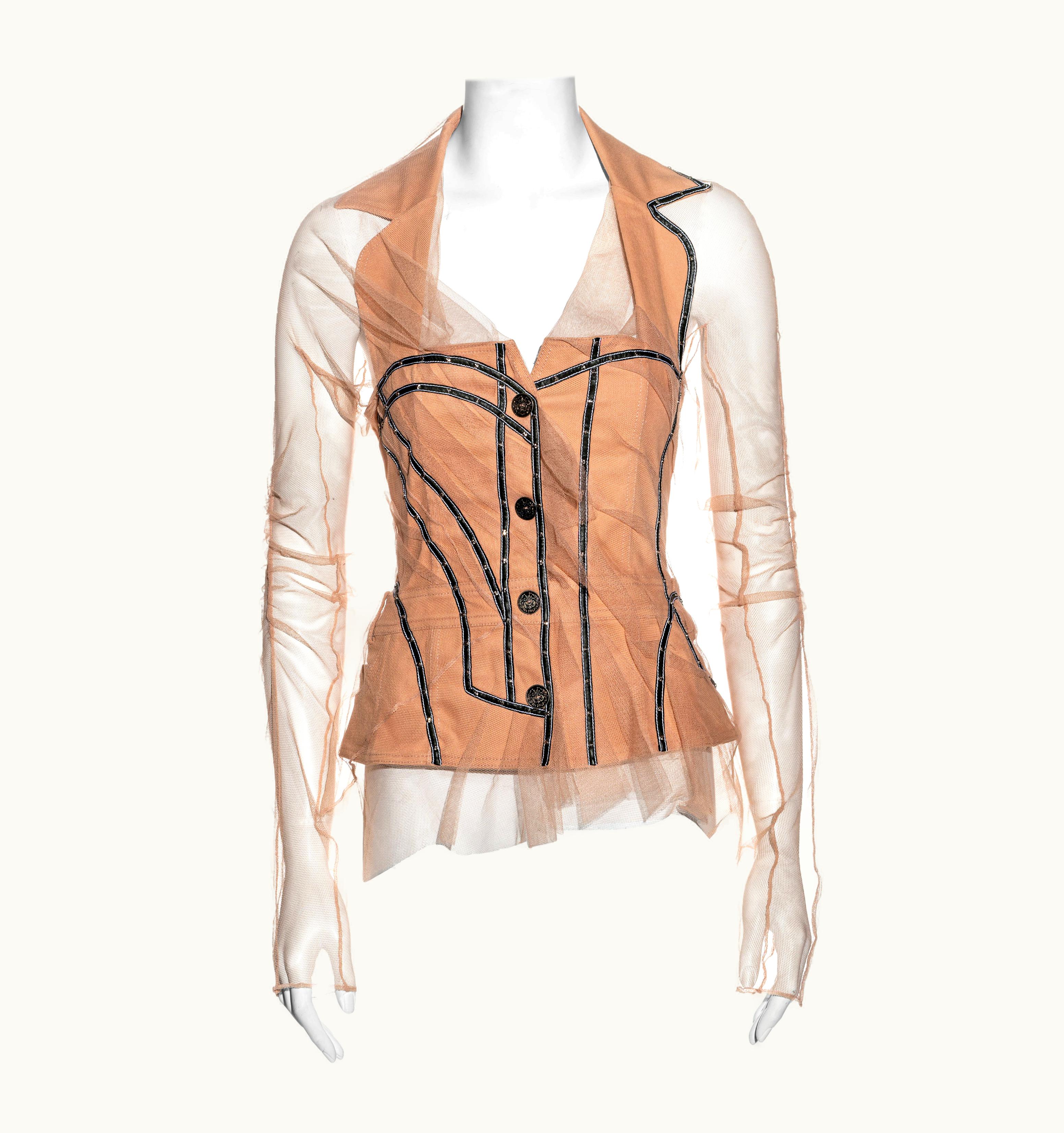 Dior Christian Dior By John Galliano Deconstructed Jacket With Mesh Overlay, S/S 2006