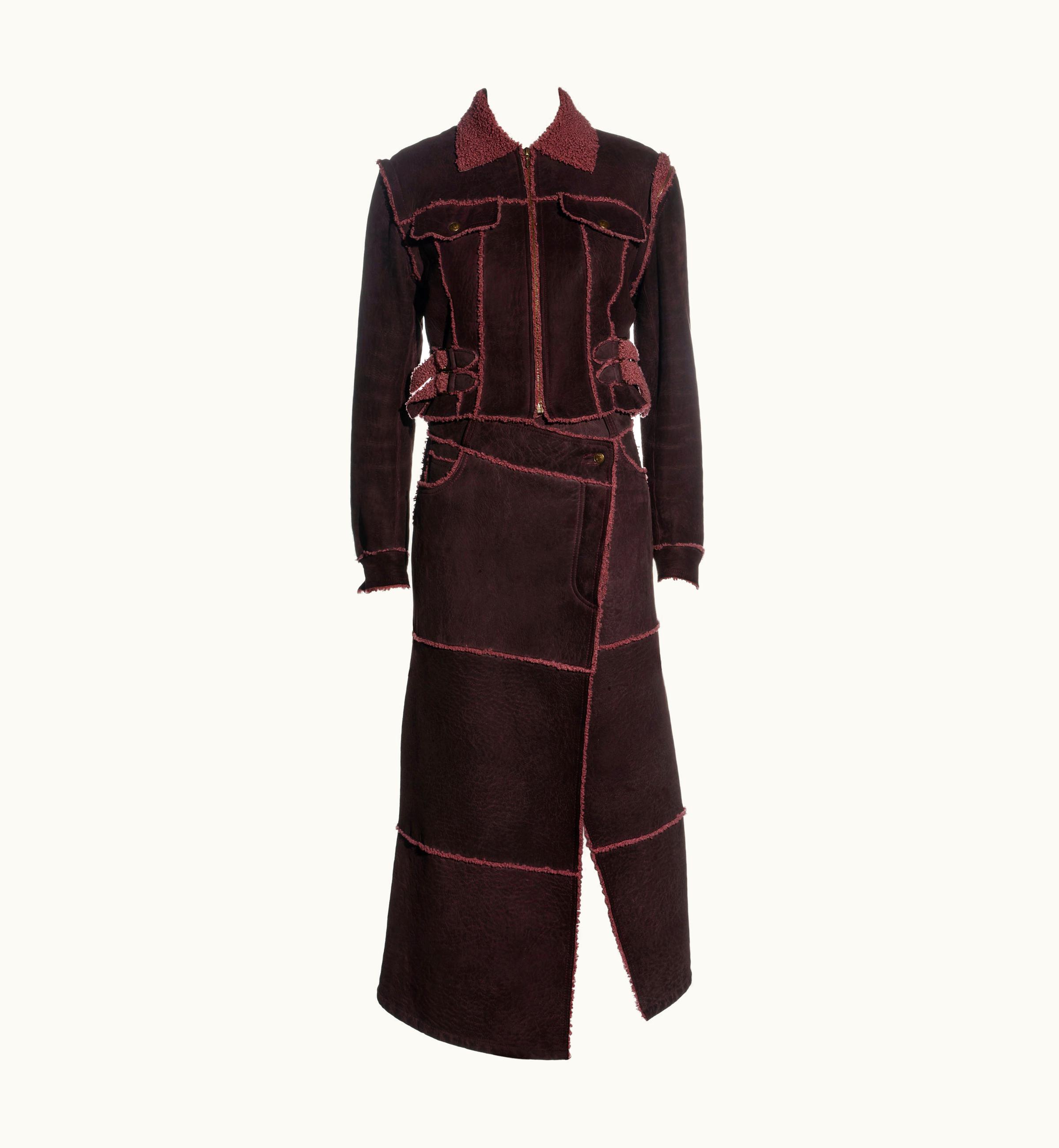 Dior Christian Dior By John Galliano Shearling Jacket And Wrap Skirt Set, AW 2000