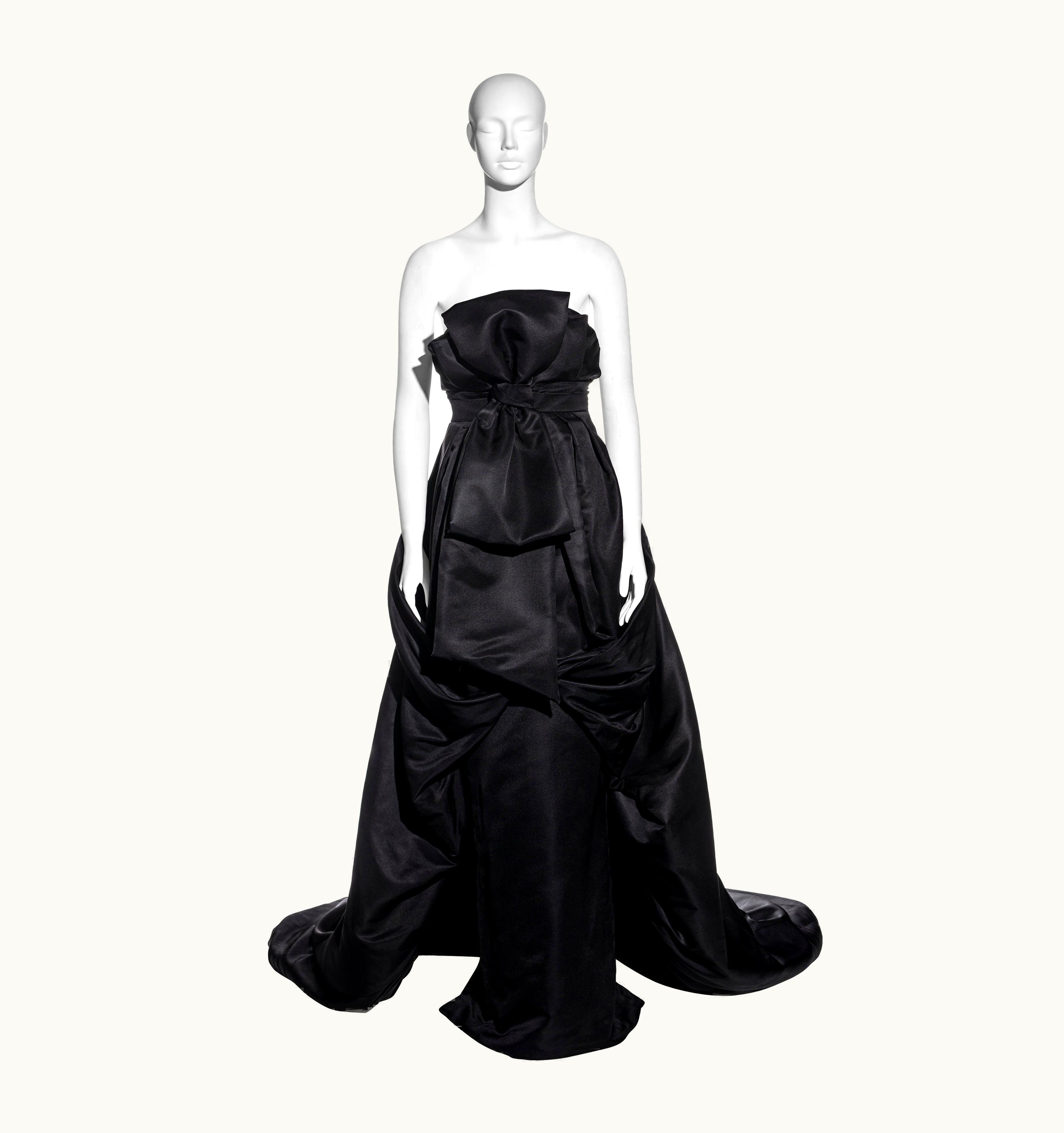 Dior Christian Dior By John Galliano Black Silk Strapless Trained Gown, AW 2008