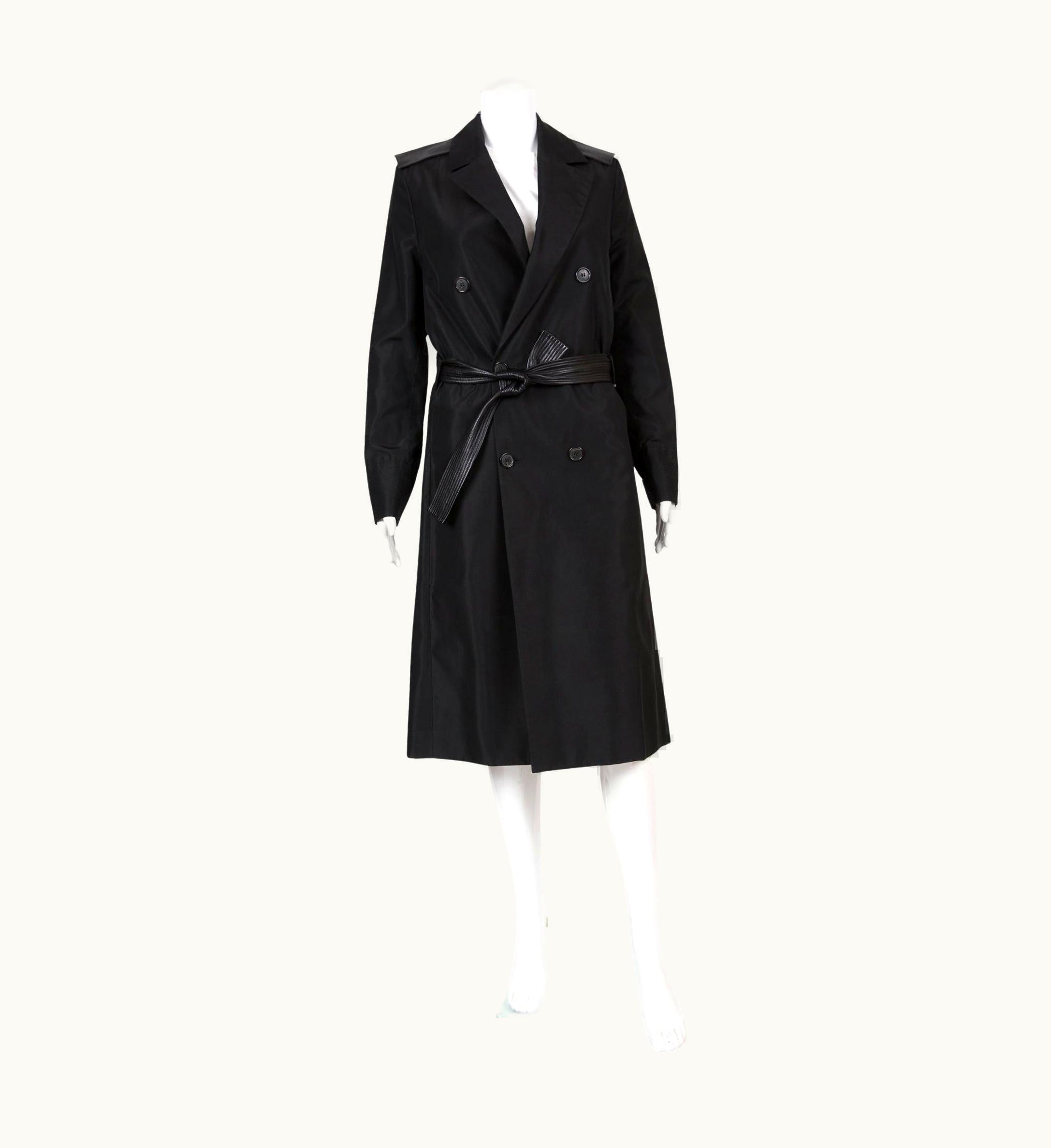 Dior Black Silk Trench By Hedi Slimane For Dior Homme