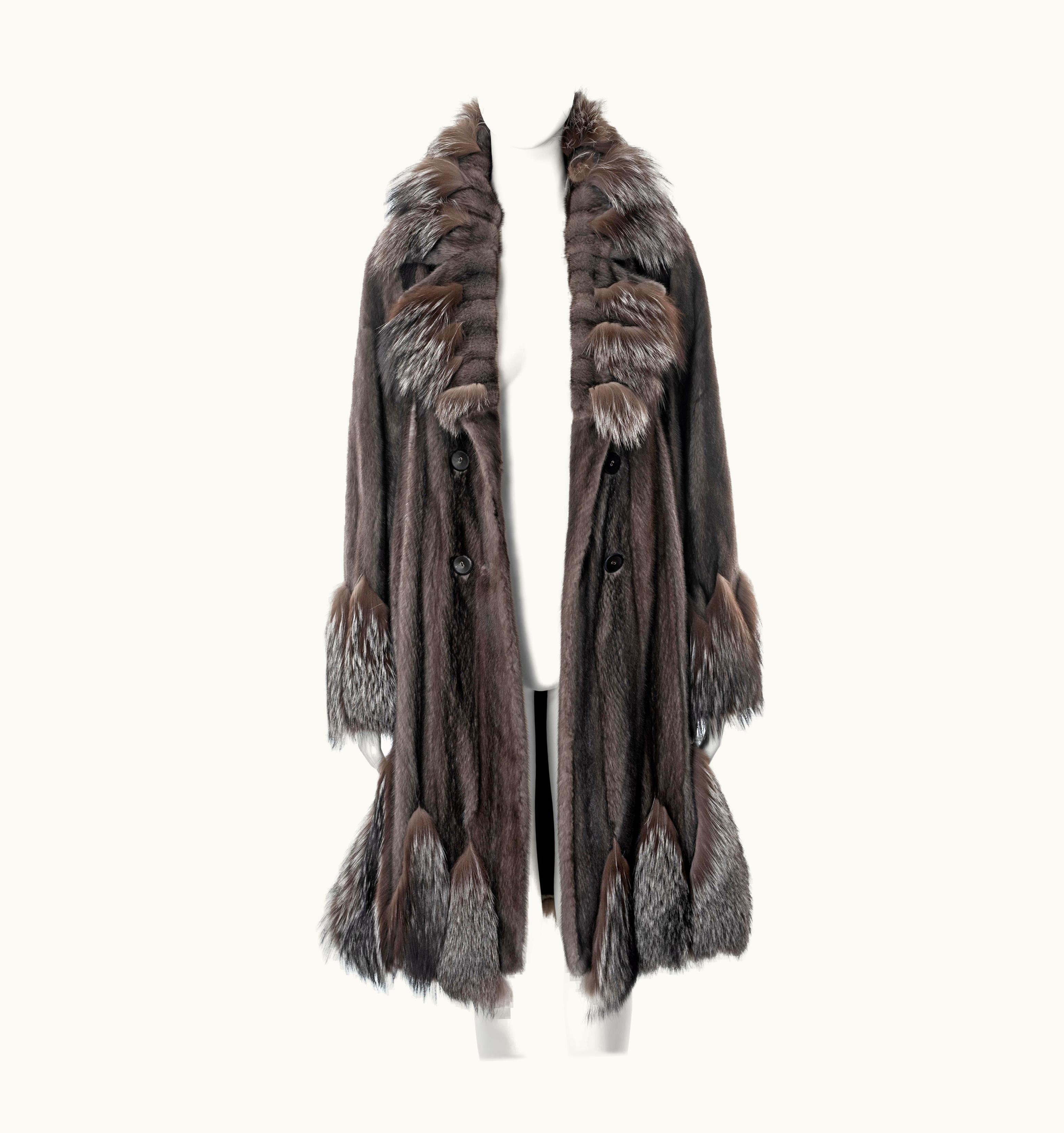 Dior Christian Dior By John Galliano Silverblue Mink And Silver Fox Fur Coat, AW 2006