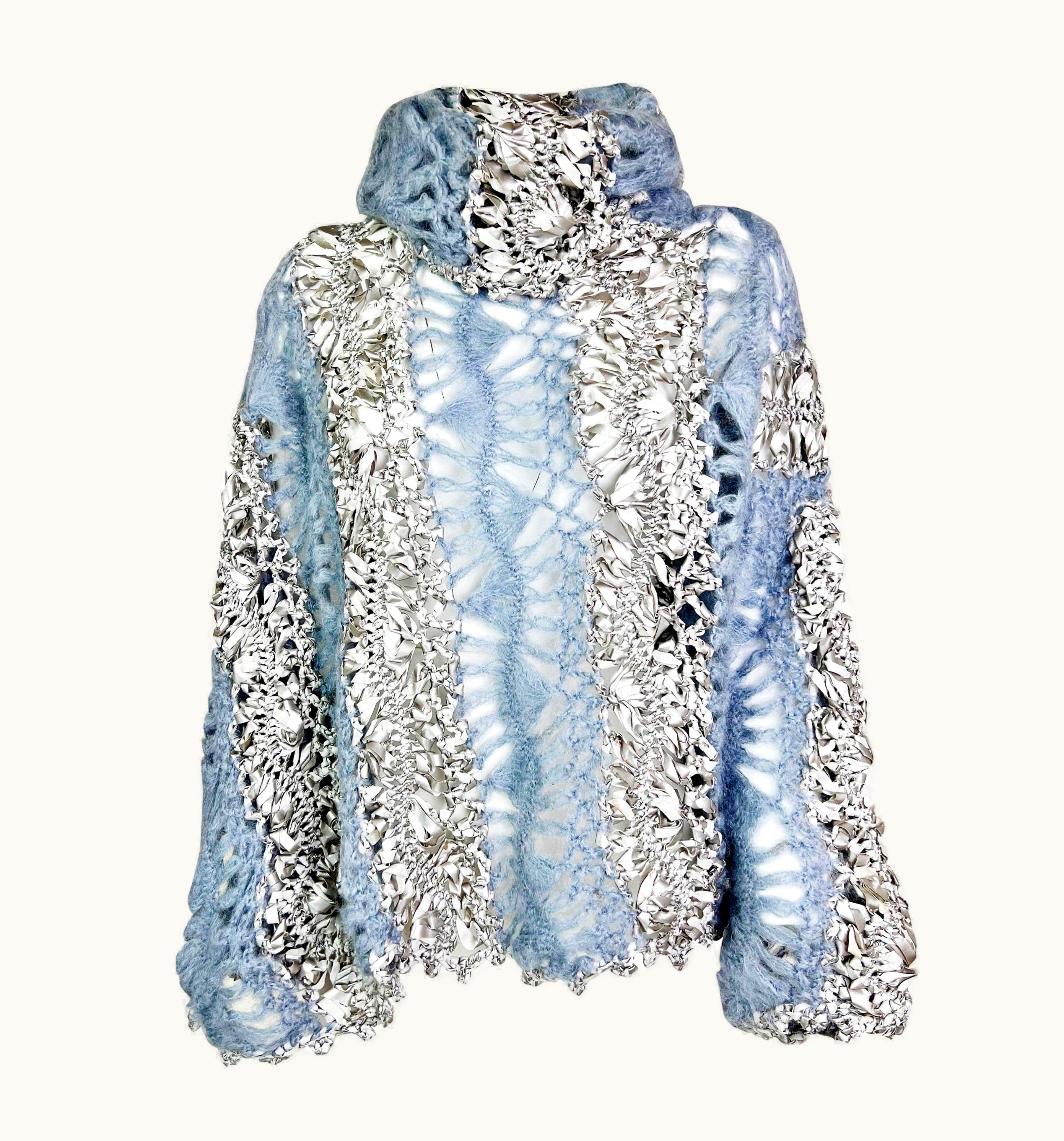 Dior Fall 2000 Dior By John Galliano Openwork Oversized Sweater