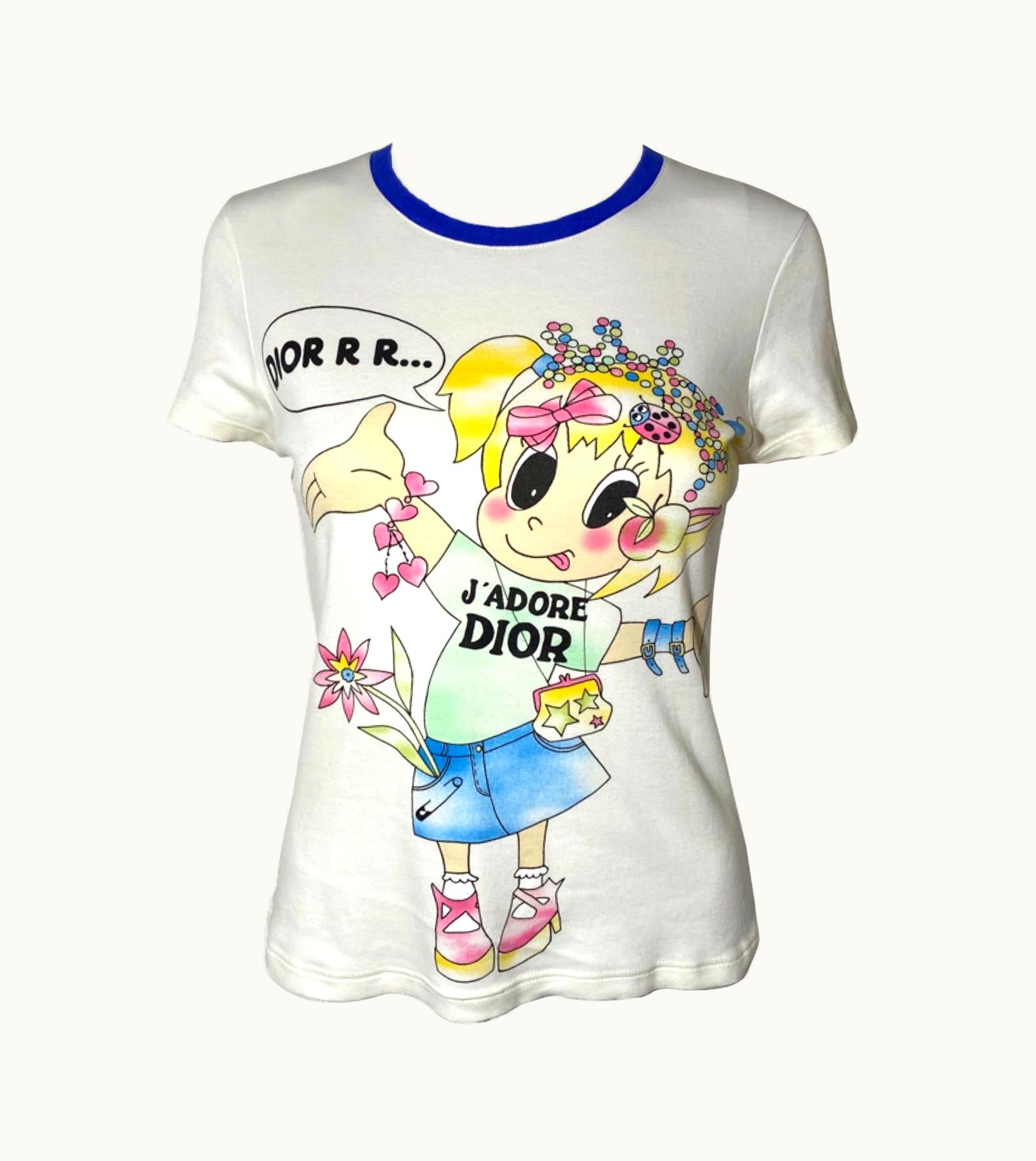 Dior Christian Dior 2005 Spring Cartoon Girl J'adore T Shirt John Galliano