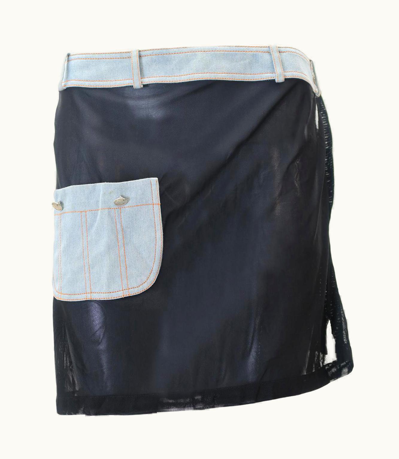 Dior Christian Dior By John Galliano S/S-2002 Nylon Mix Semi Sheer Skirt