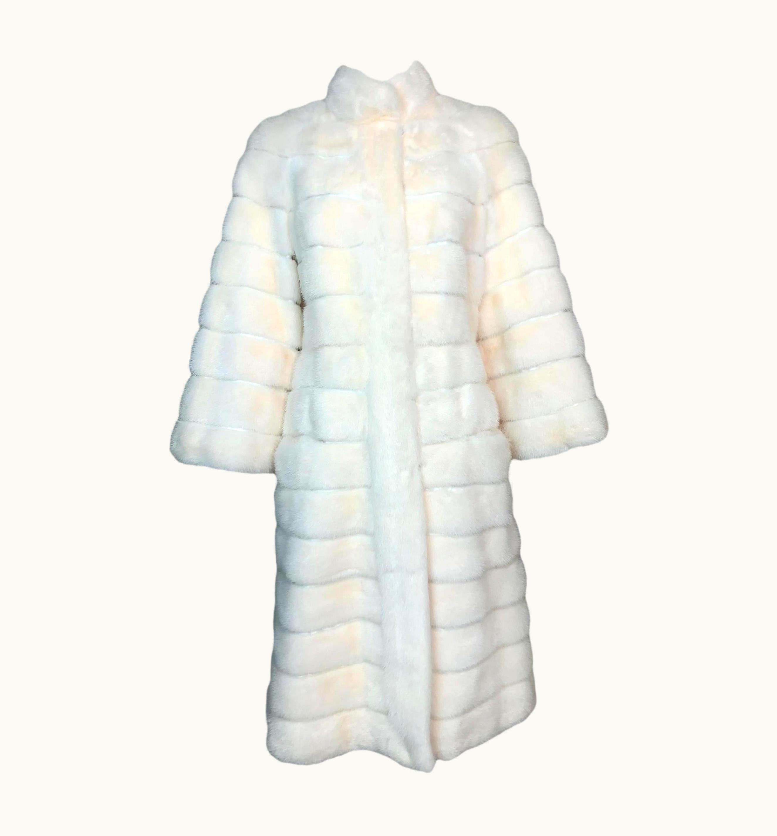 Dior AW 2008 Christian Dior John Galliano Runway Winter White Mink Fur Coat