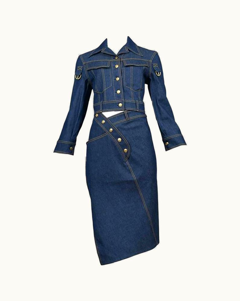 Dior Christian Dior Dark Denim Ensemble 2000