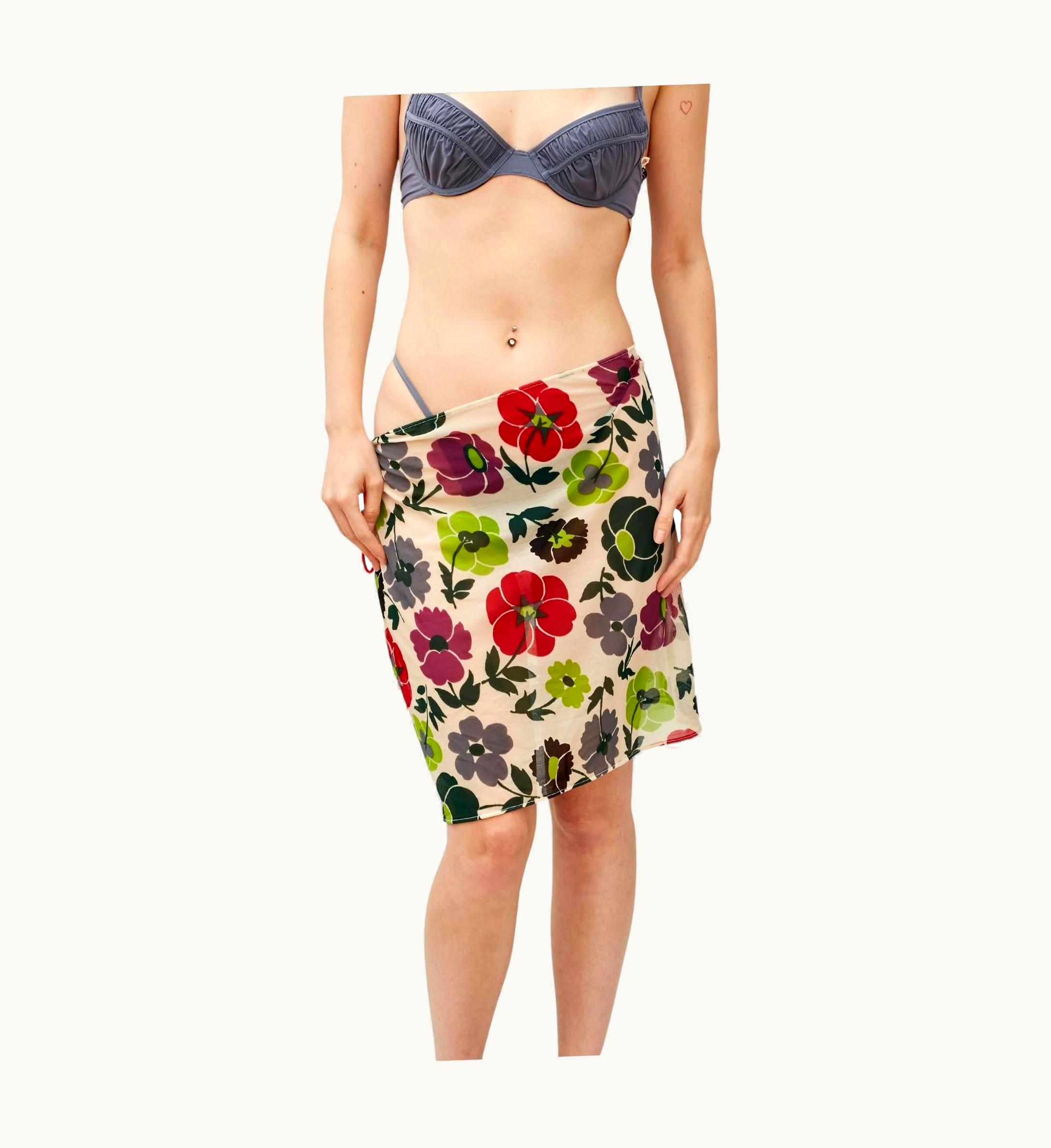 Dior Dior Floral Fall 2001 Sorong Creme Skirt (us8 )