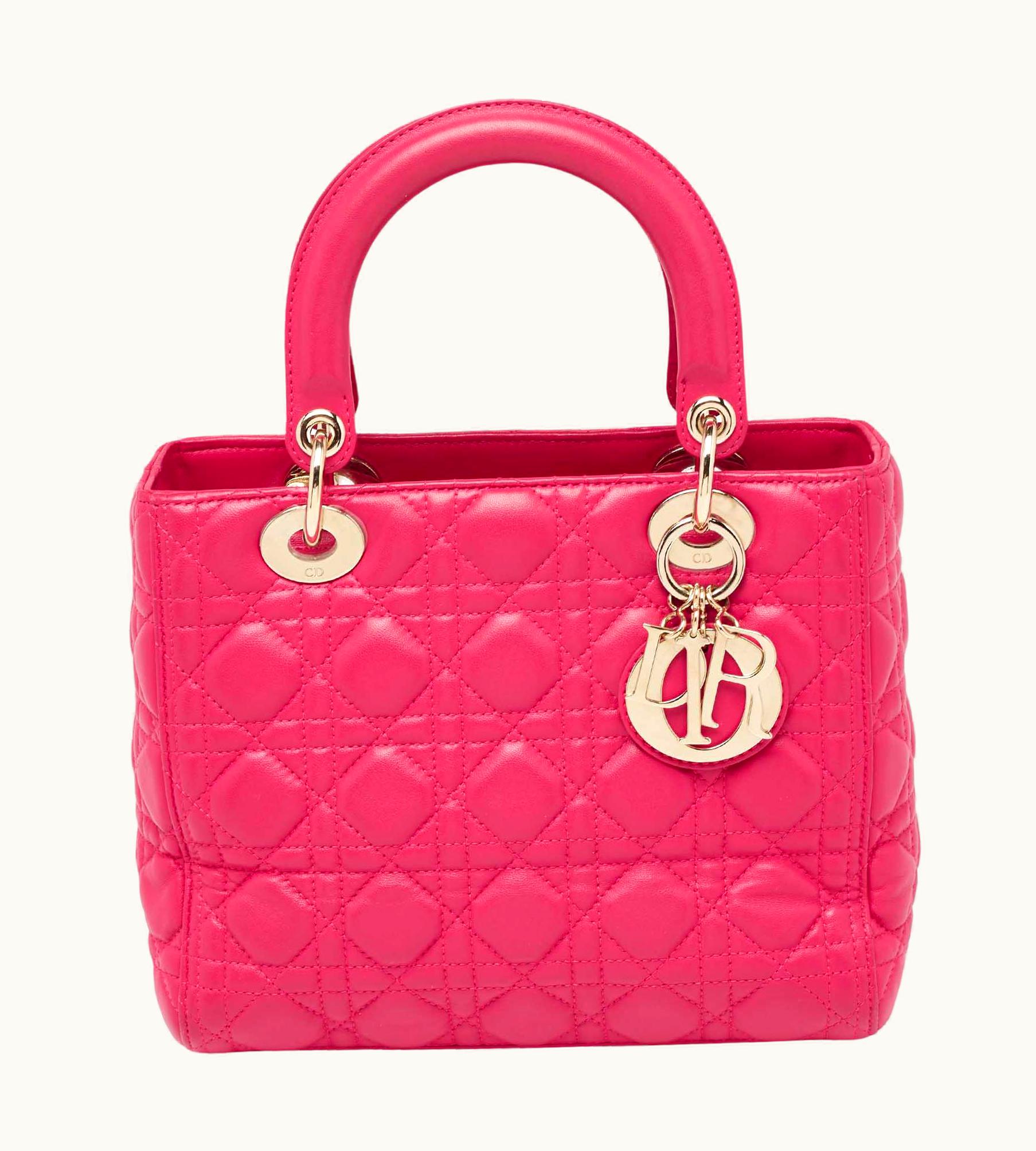 Dior Dior Pink Cannage Leather Medium Lady Dior Tote UZ0570941