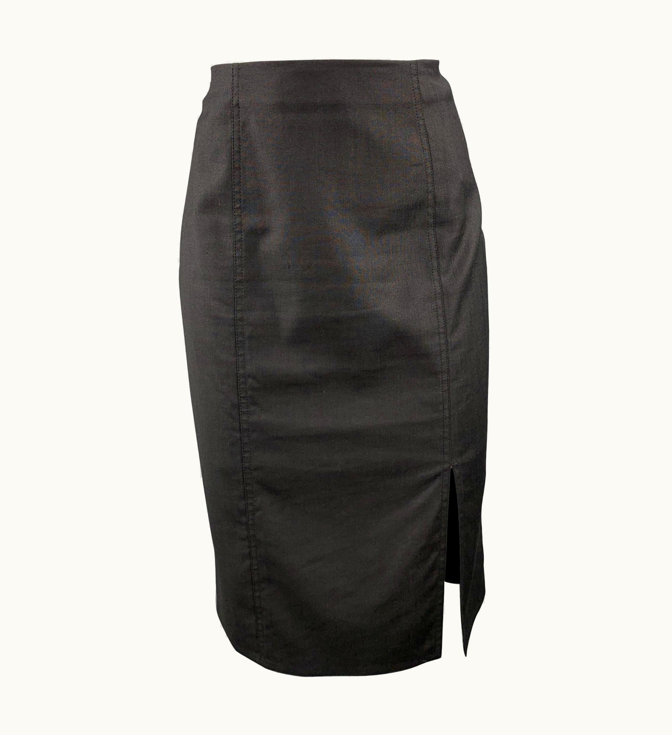 Dior Christian Dior Boutique Black Viscose Blend Pencil Skirt