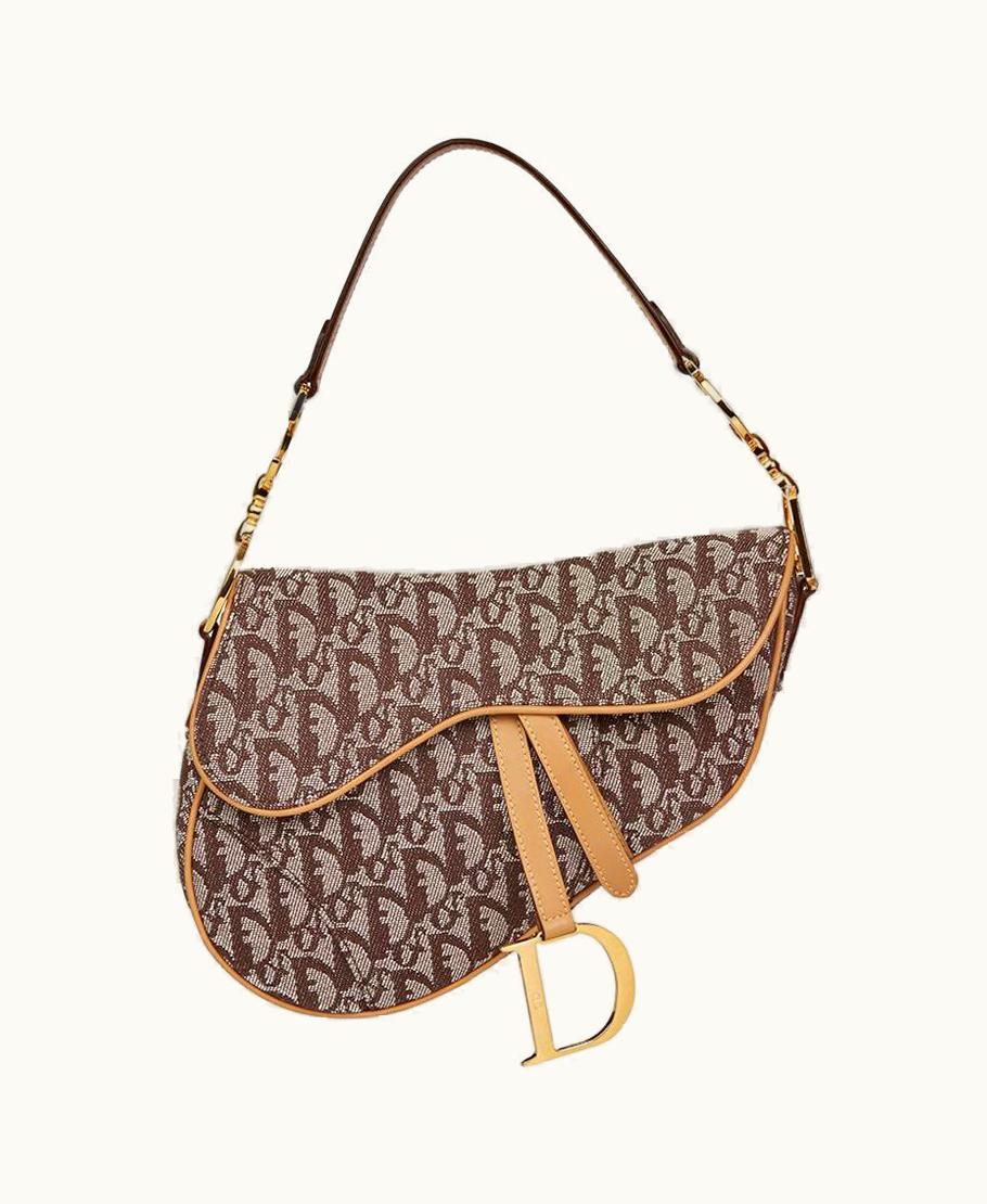Dior 2002 Christian Dior Brown Monogram Canvas Saddle Bag