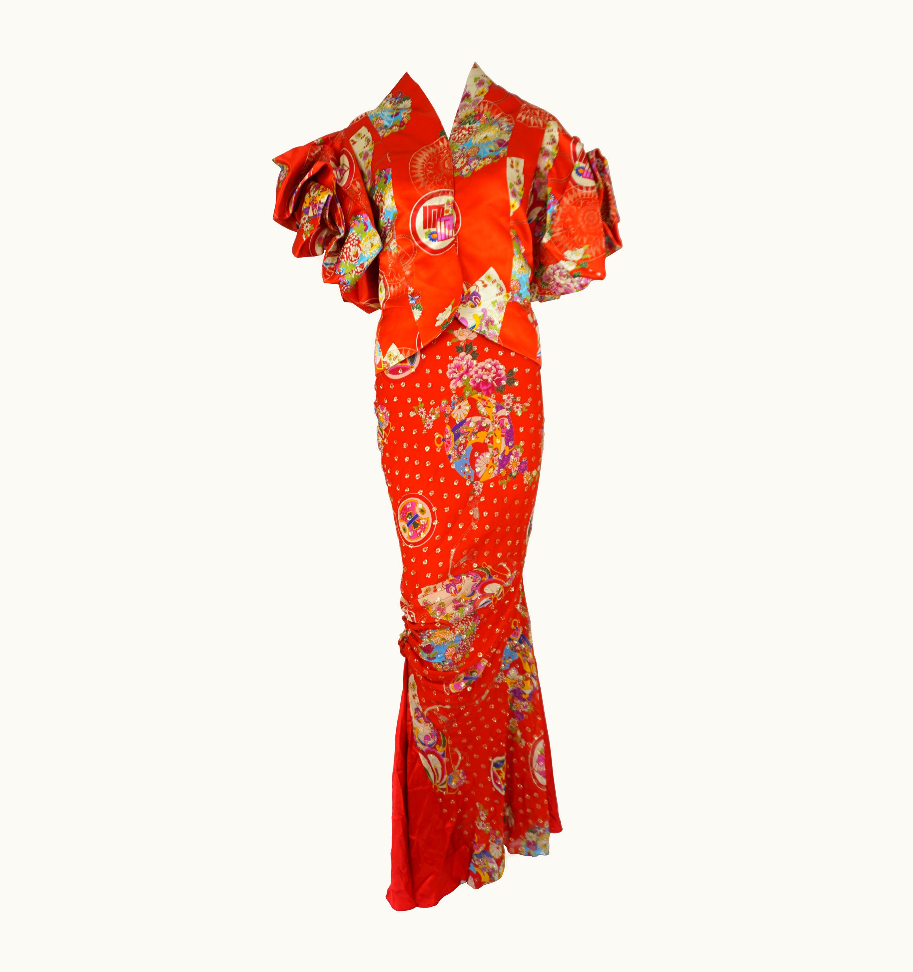 Dior Christian Dior 2003 Chinese Origami Jacket And Skirt Ensemble