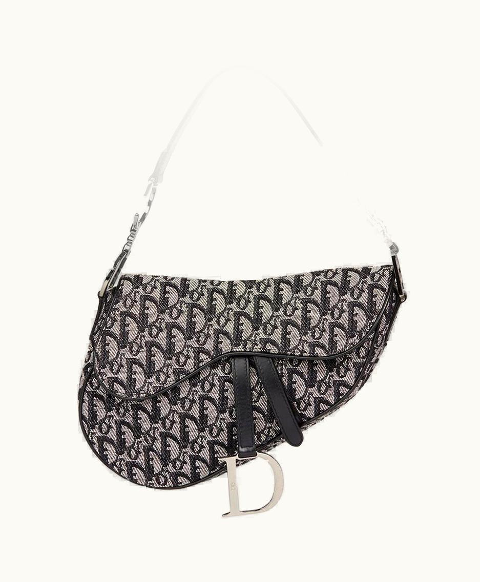 Dior 2003 Dior Black Monogram Canvas Saddle Bag