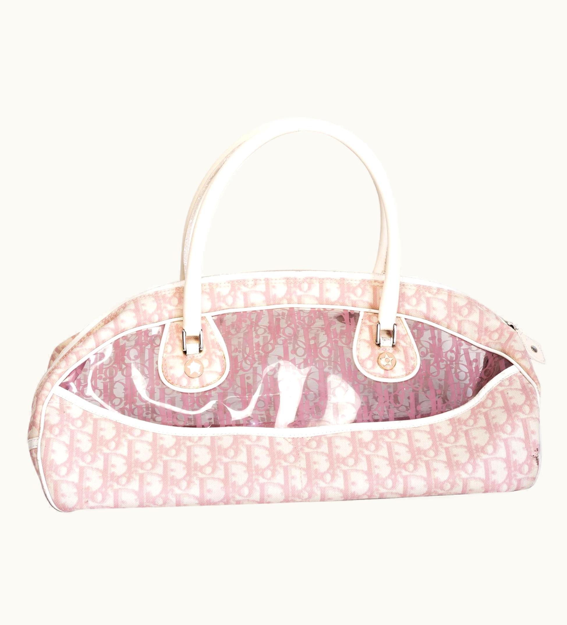 Dior Dior Vintage Pink Trotter Bowler Pvc Bag 2004