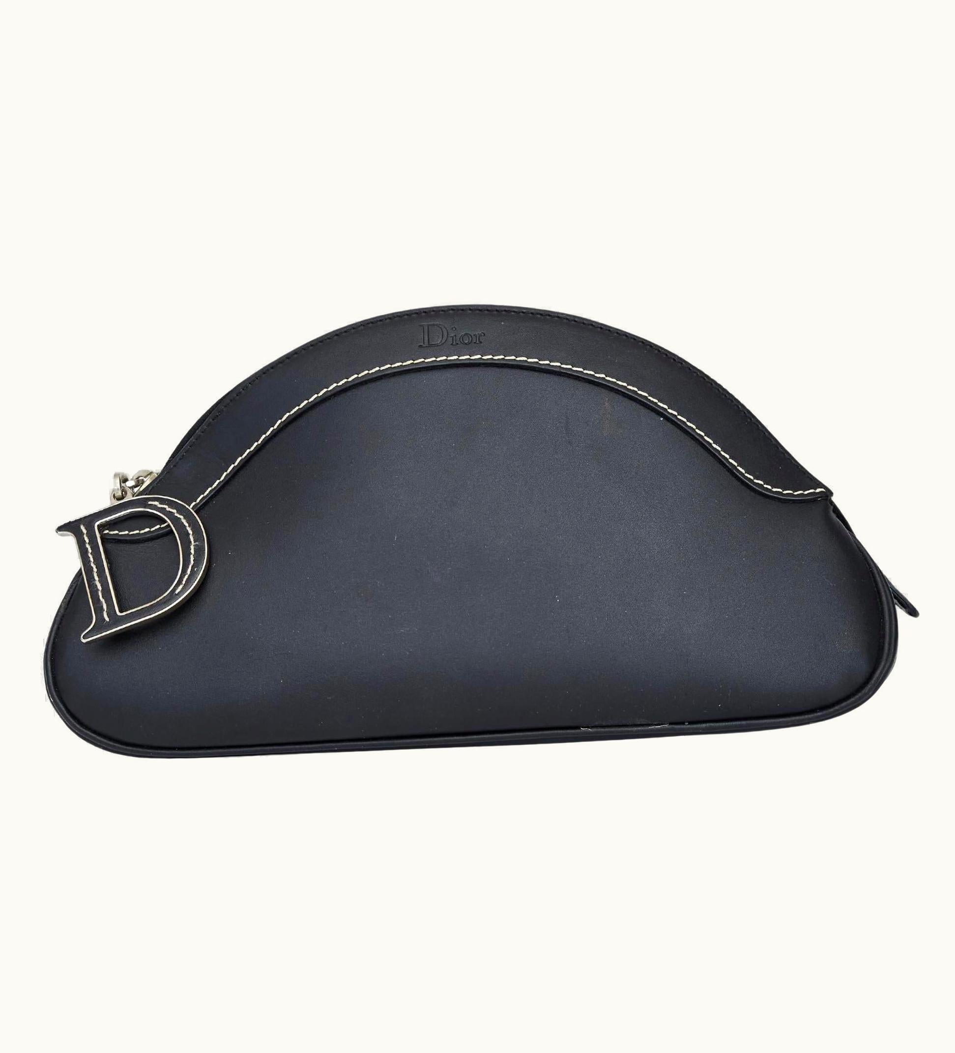 Dior Dior Vintage Black D Charm Makeup Clutch Cosmetic Bag (2005)