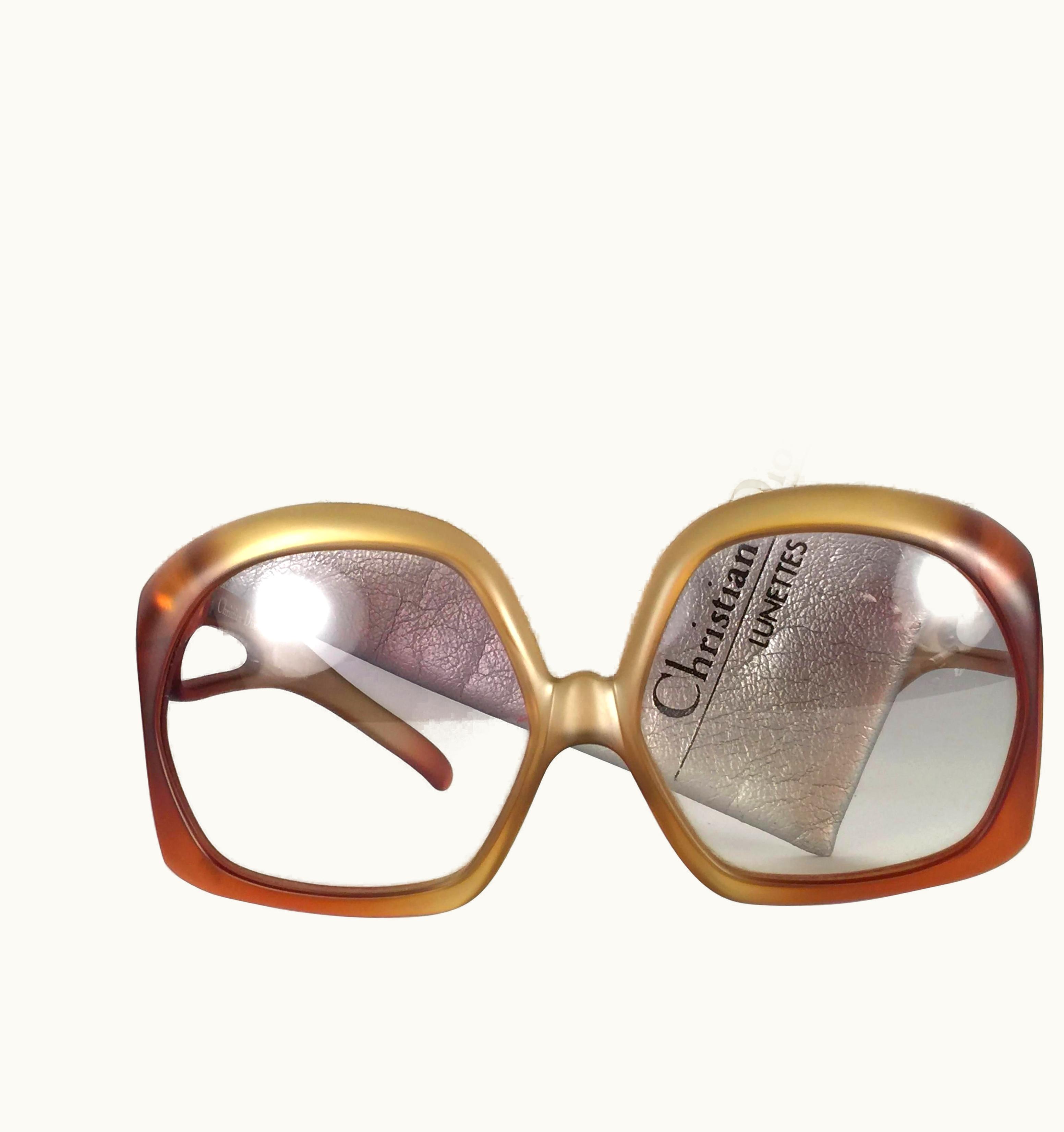 Dior Vintage Christian Dior 2005 Matte Light Amber Oversized Optyl Sunglasses