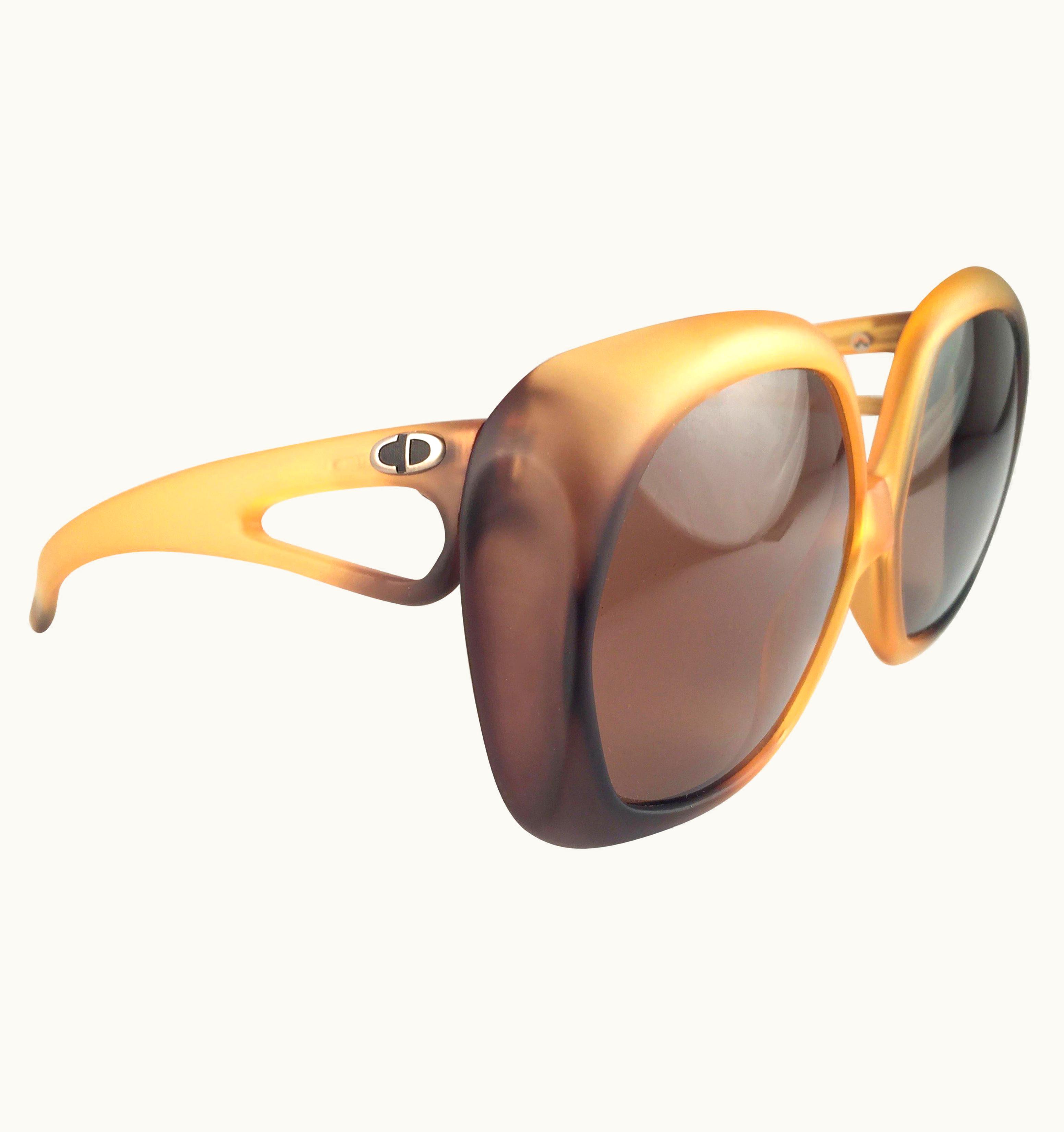 Dior Vintage Christian Dior 2005 Matte Ombre Amber Oversized Optyl Sunglasses UZ0571013