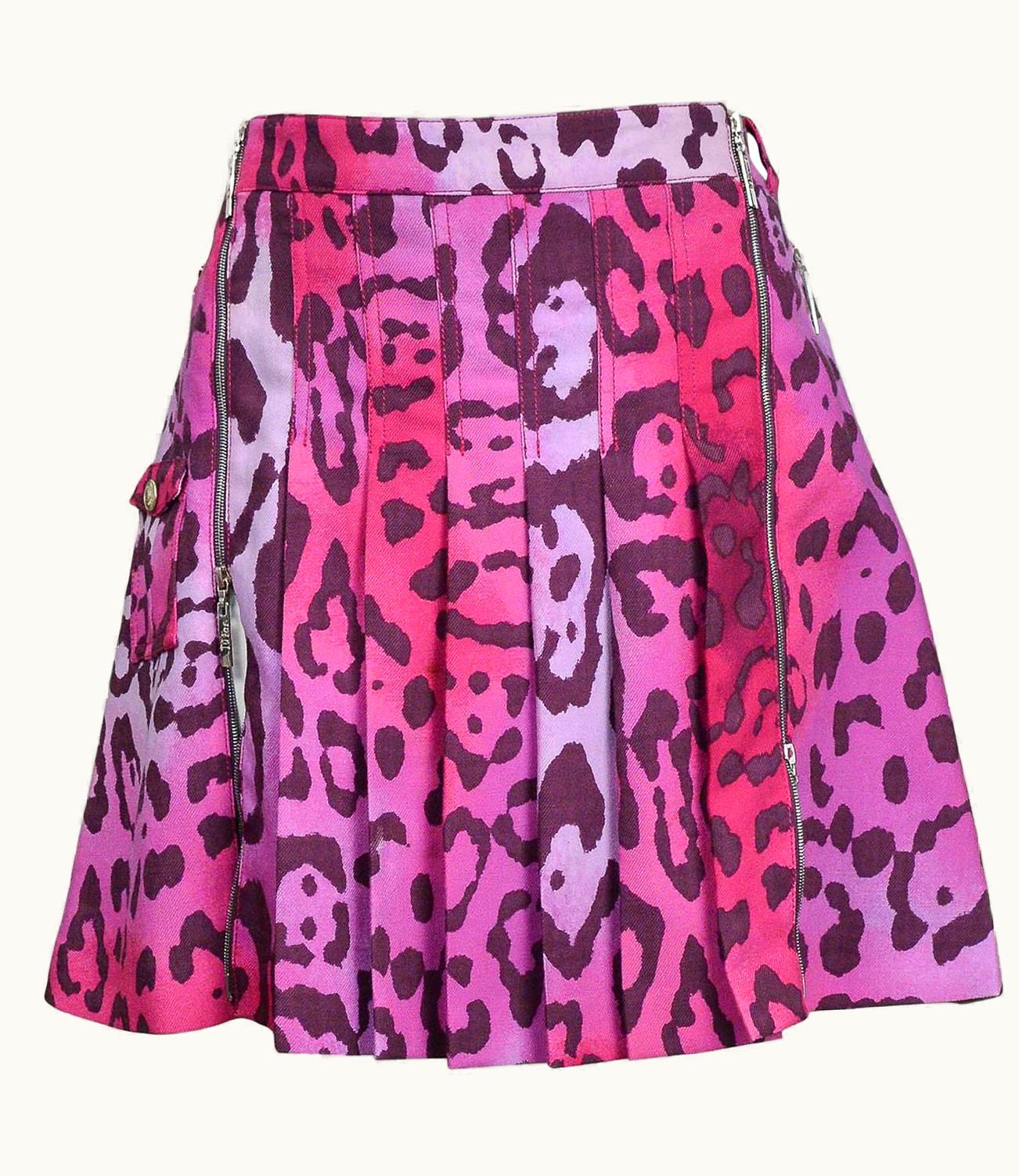 Dior John Galliano For Dior 2005 Leopard 'Gambler' Pleated Skirt