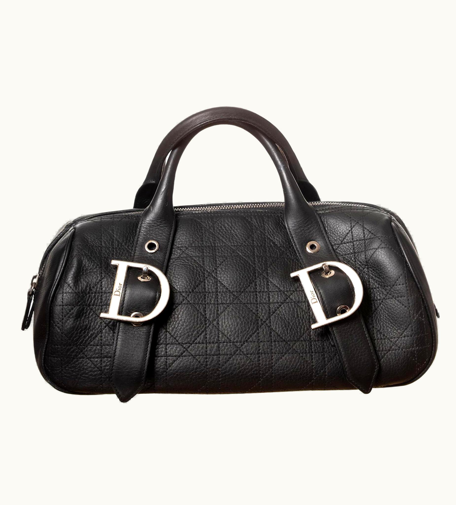 Dior Dior Vintage Black Calfskin Cannage Handbag 2005
