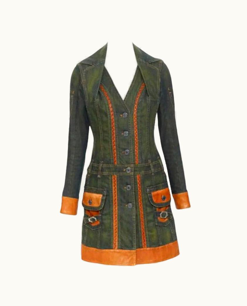 Dior Vintage Christian Dior By John Galliano Runway S/S 2006 Denim Trench Coat