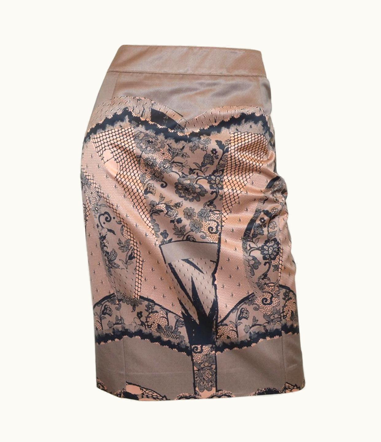 Dior John Galliano For Christian Dior 2006 Lace Print Skirt