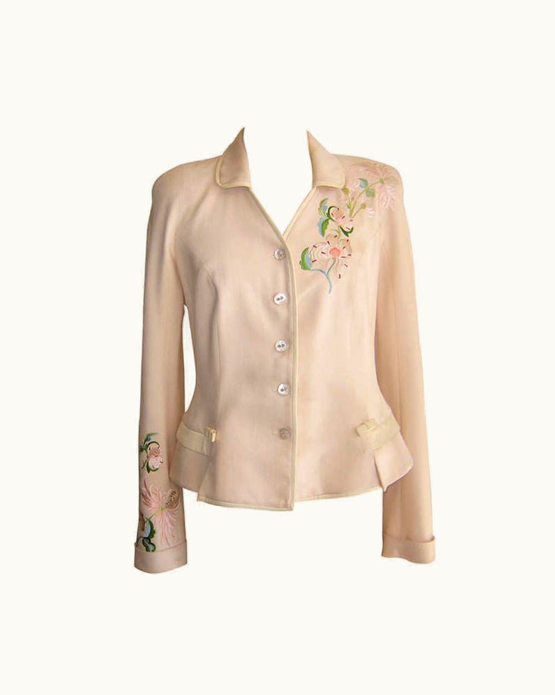 Dior John Galliano For Dior 2006 Flower Embroidery Collection Silk Jacket