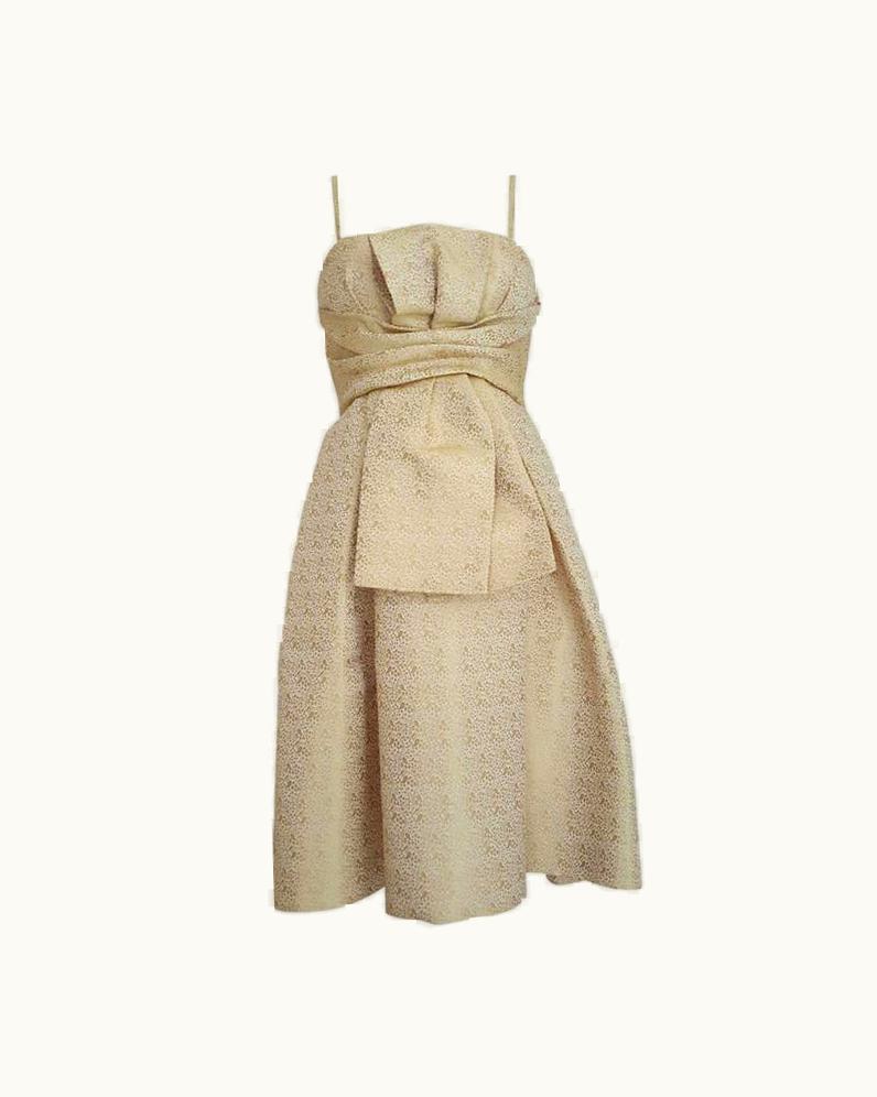 Dior 2007 Christian Dior Gold Brocade Dress