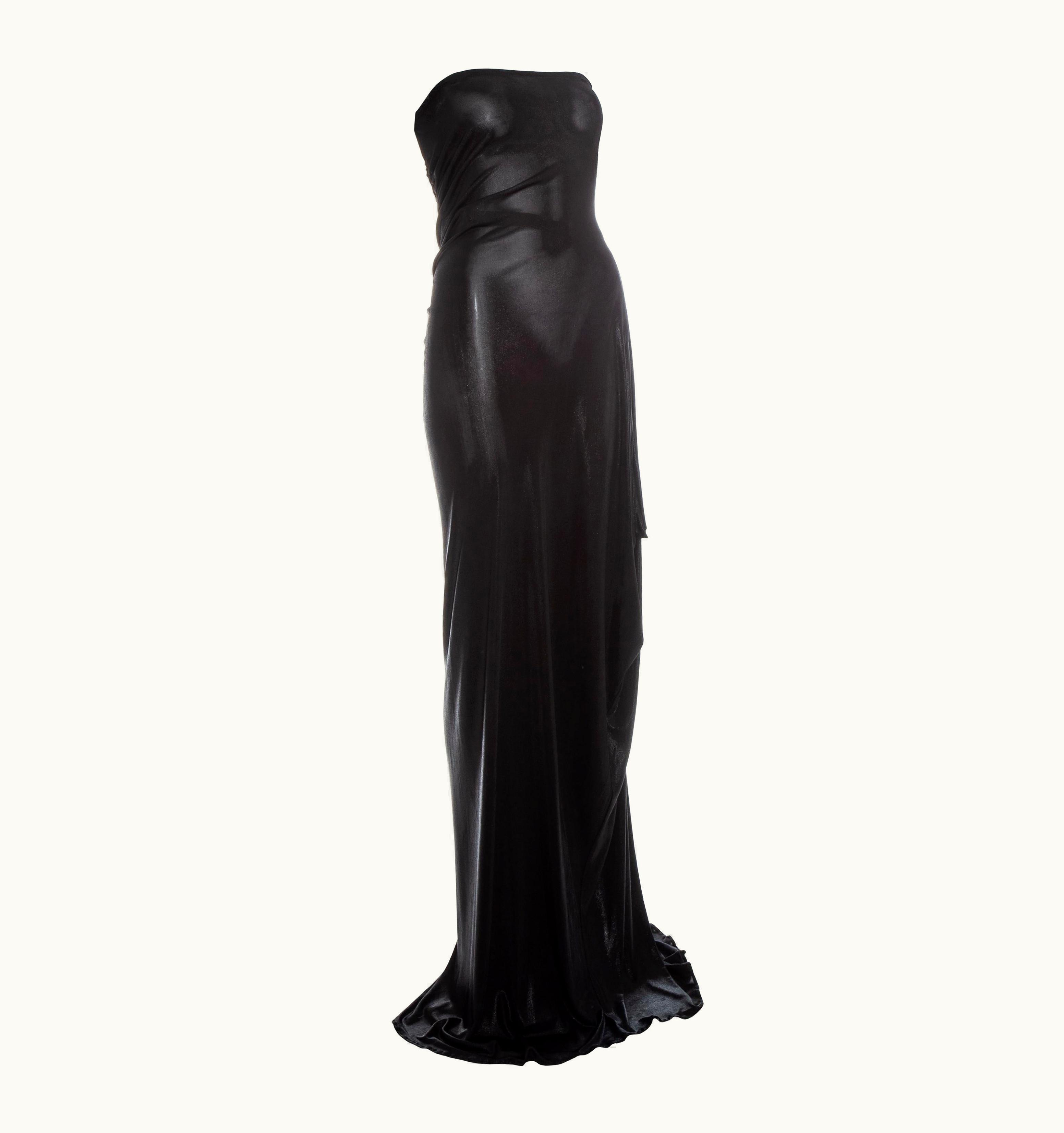 Dior Christian Dior By John Galliano Black Lycra Twisted Maxi Dress, Resort 2007