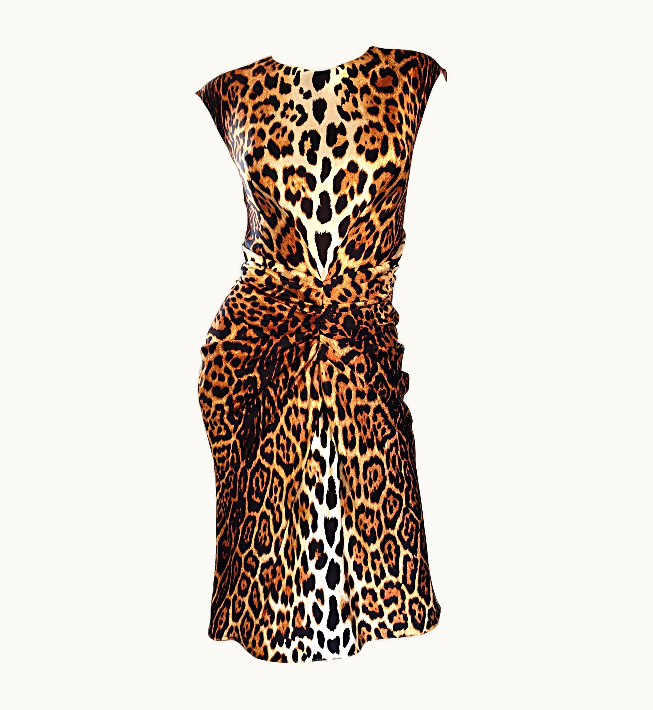 Dior Christian Dior By John Galliano Spring 2008 Leopard Print Silk Dress