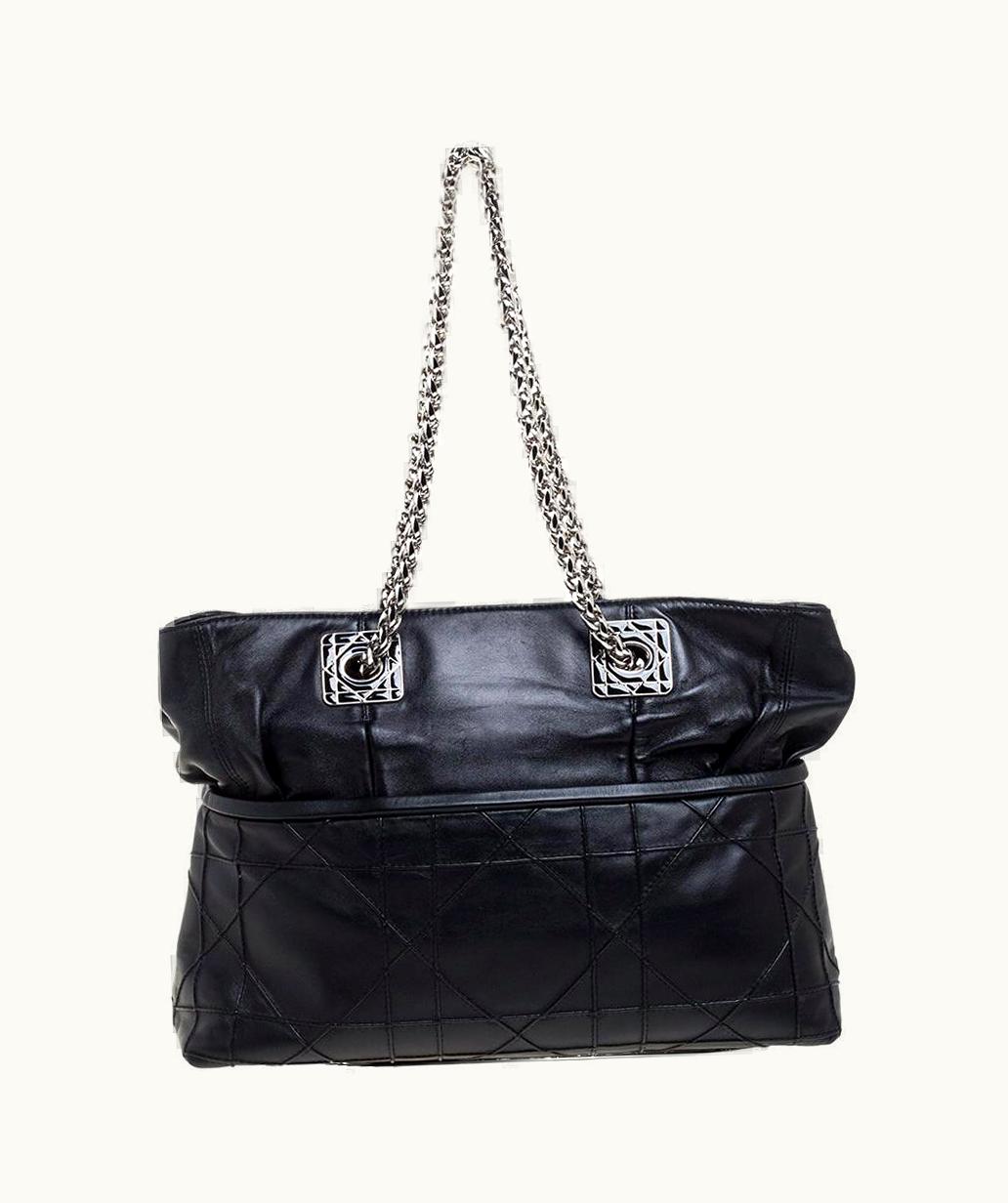 Dior Dior Black Cannage Leather So Dior Tote