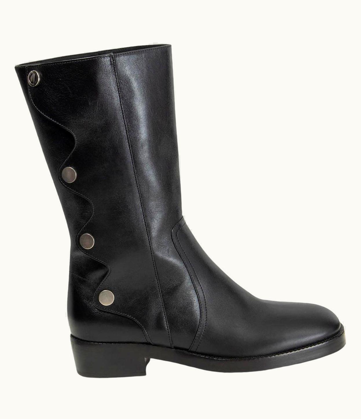 Dior Christian Dior Black Leather 2019 Diorodeo Riding Boots Shoes