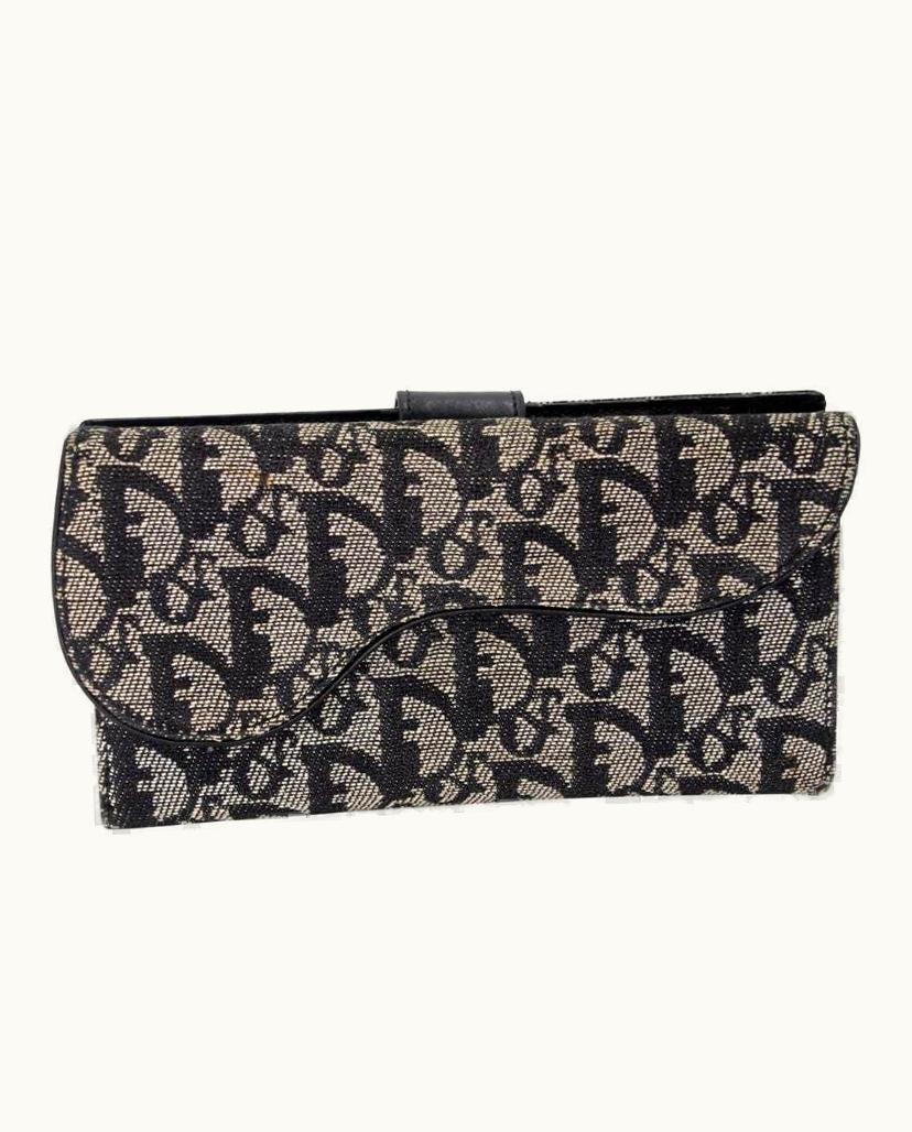 Dior Dior Monogram Saddle Long Oblique Canvas Wallet Cd-0618n-0004
