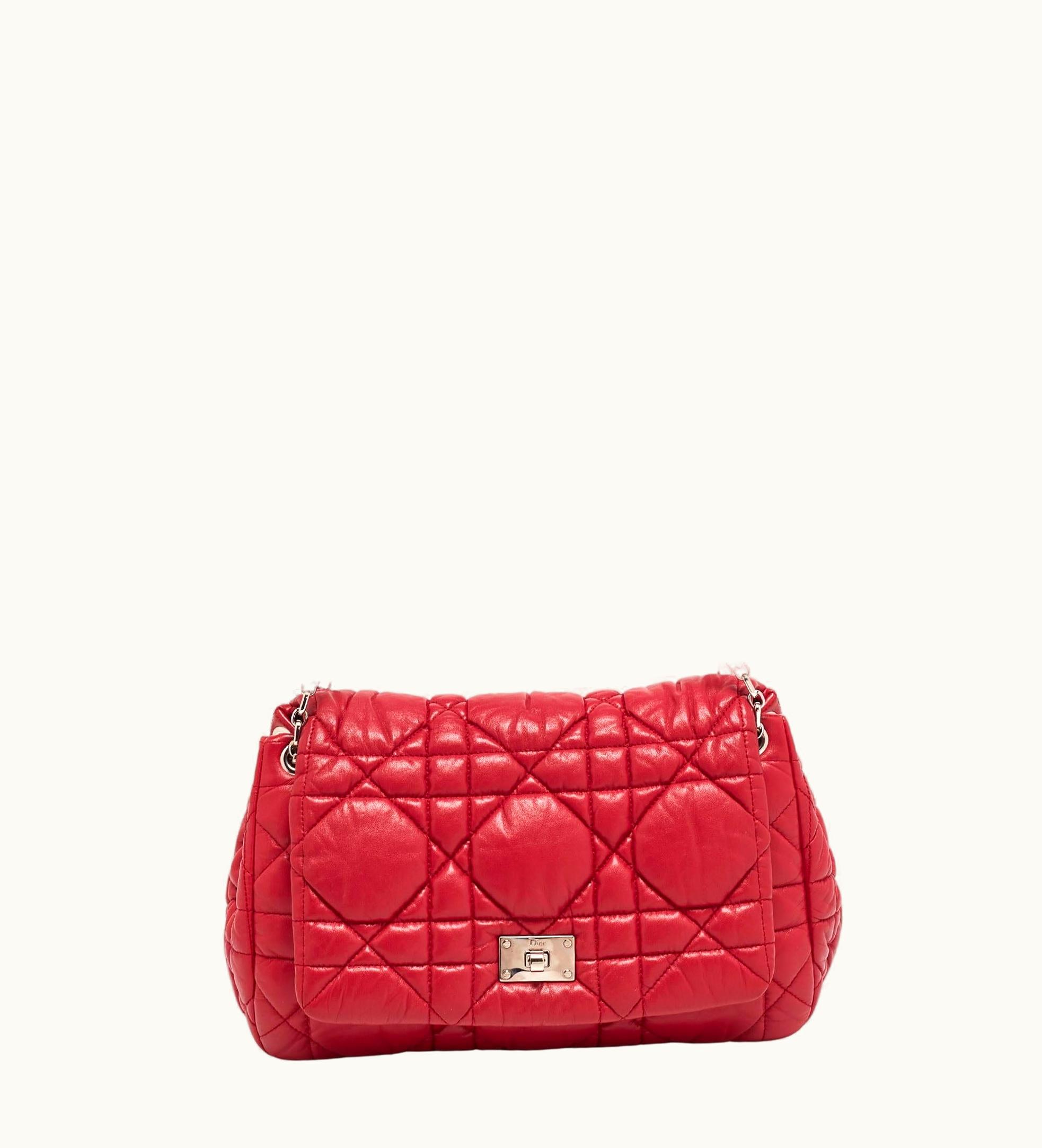 Dior Dior Red Cannage Soft Leather Milly La Forêt Shoulder Bag UZ0571119