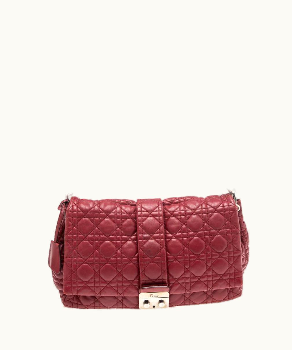 Dior Dior Red Cannage Leather Large Lock Flap Shoulder Bag UZ0571123